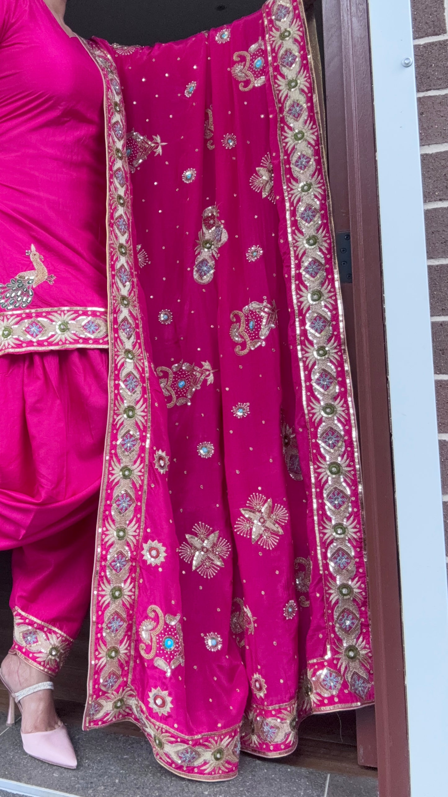 Bridal Dupatta – Hand Work Raani Pink colour