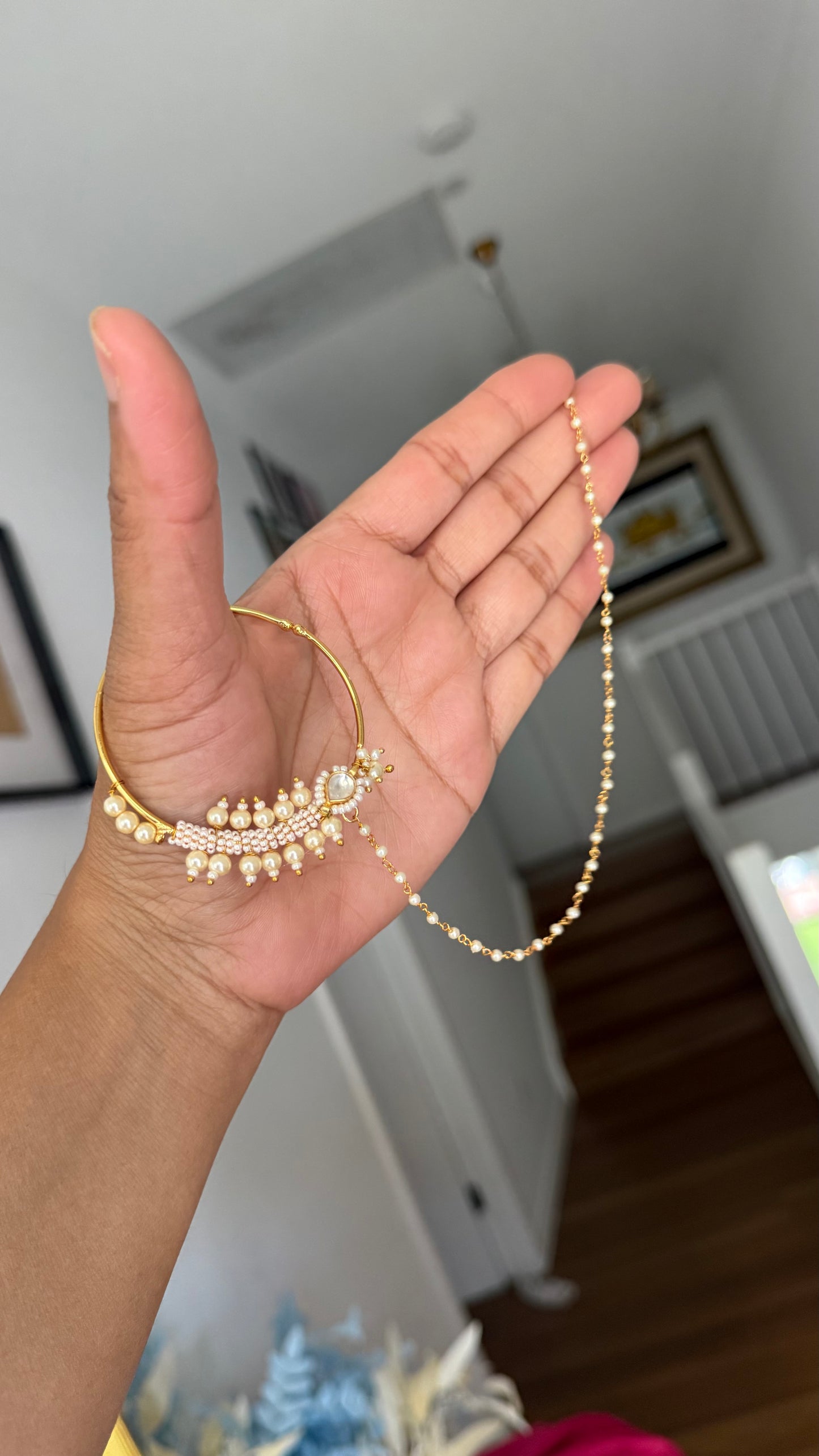 Pachi Kundan Nath (Non-Piercing Nose Ring) – Traditional Bridal Nath