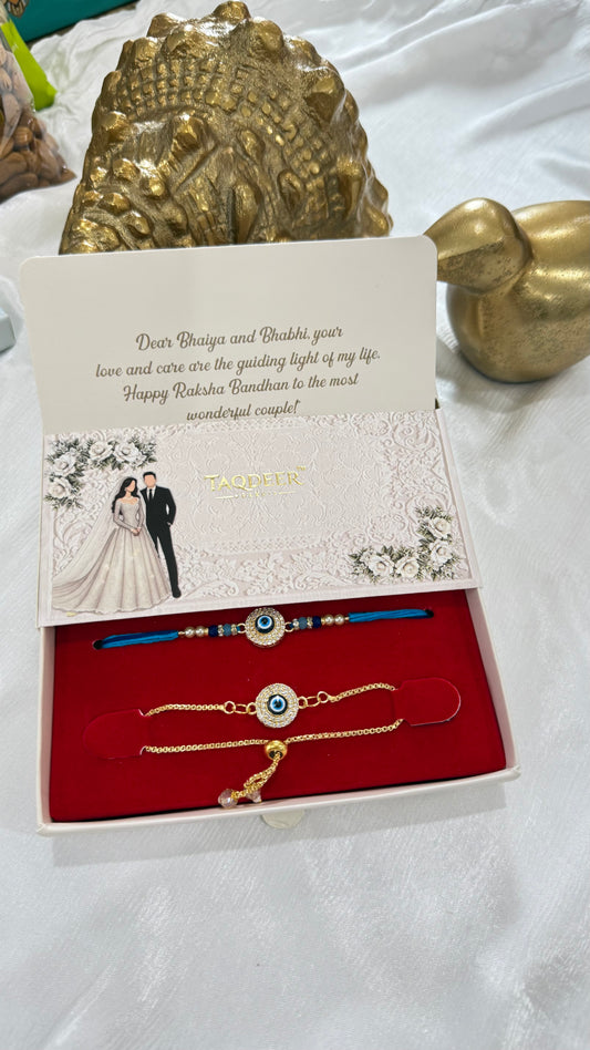 Premium Rakhi for Brother and Bhabi combo