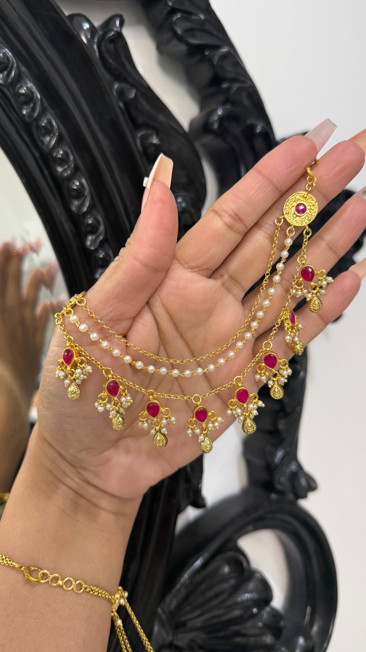 Premium Pachi Kundan sahare detachable goes with any earrings