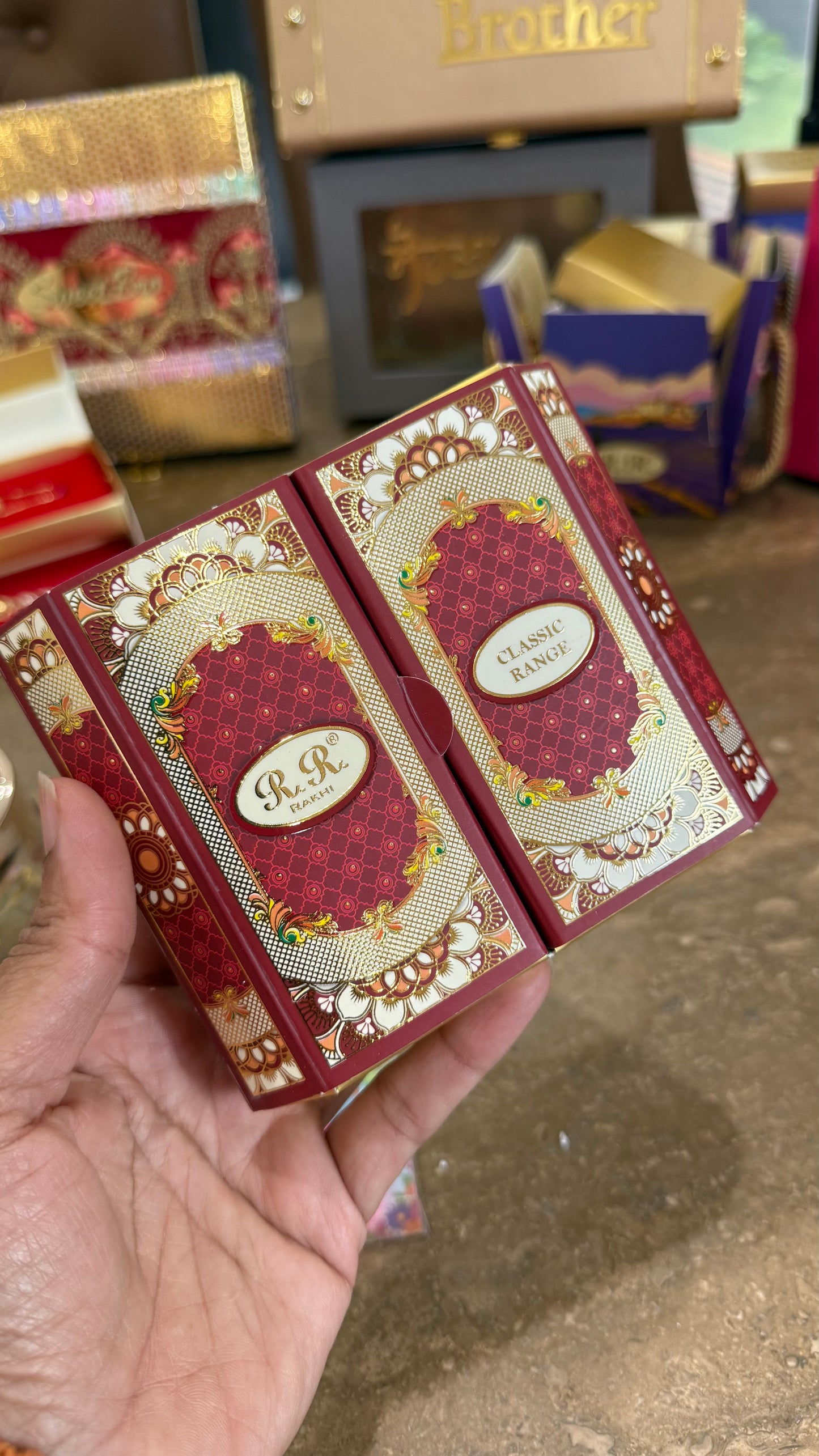 Premium American Diamond Rakhi for veera and bhabi combo