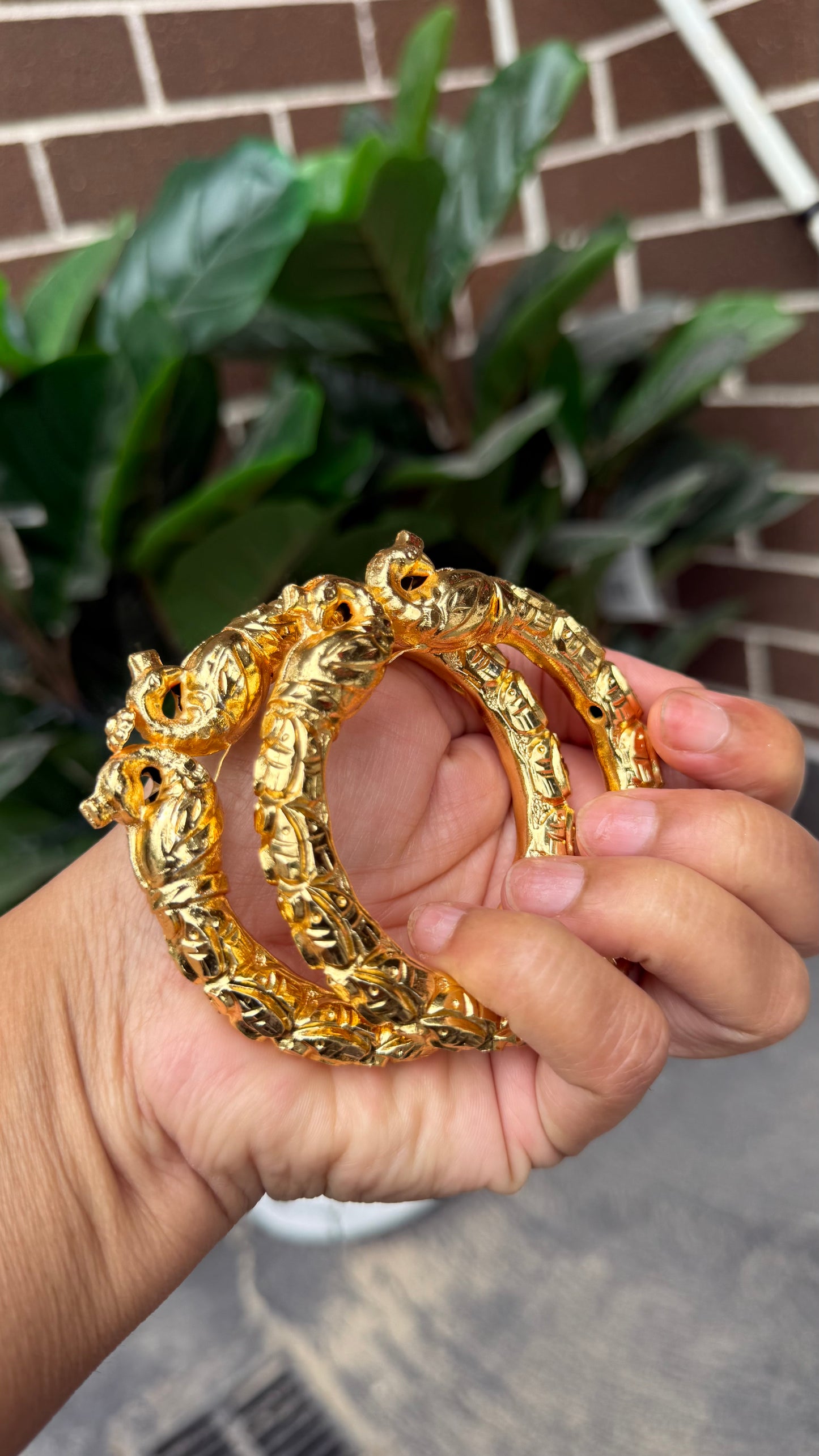 Gold plated kangan Sandookh collection design no 32