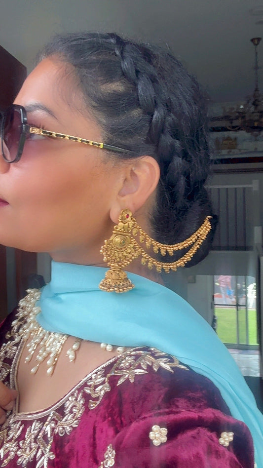 Antique gold plated earrings Sandookh collection