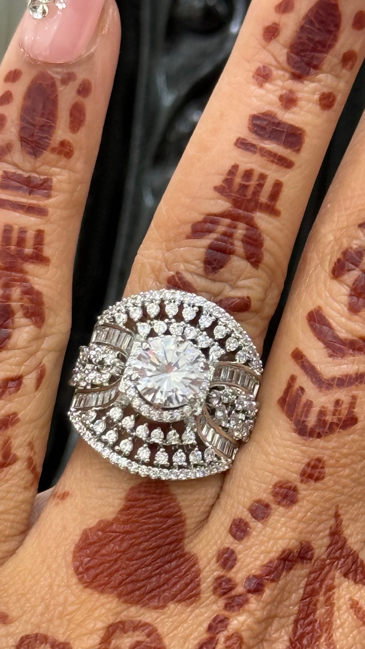 American Diamond Adjustable Ring – Real Gold & Diamond Look Design no 52