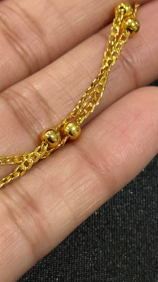 Gold look chain gift for rakhi