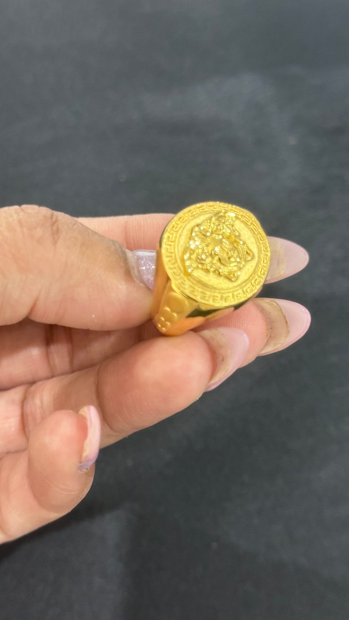 Mens gold look ring