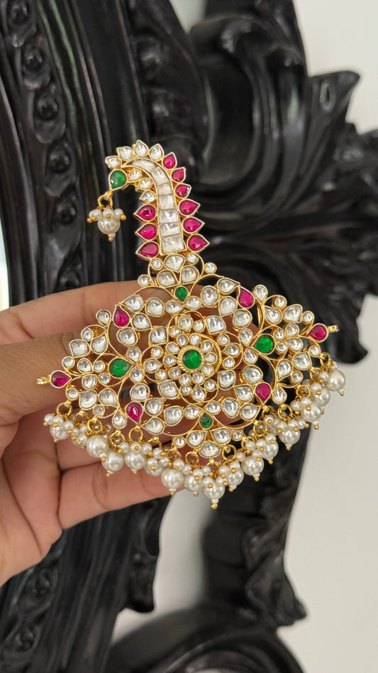 Handcrafted Wedding Kalgi Pachi – Groom/Men Turban Accessory | Gold-Plated | Mehar Punjab Designs