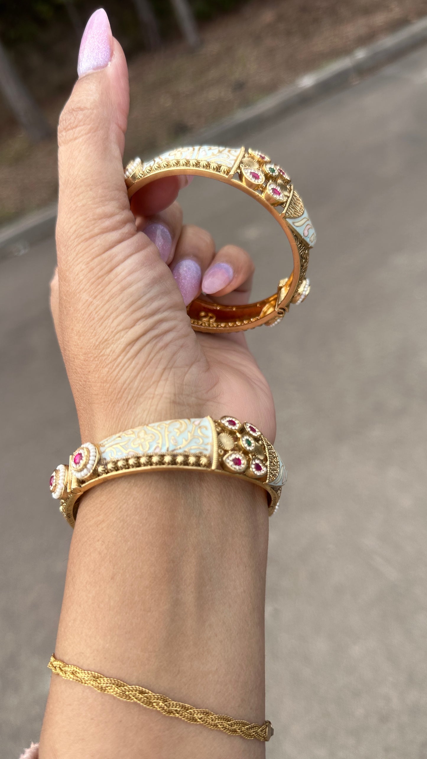 antique Gold look kangan sandookh collection design no 11
