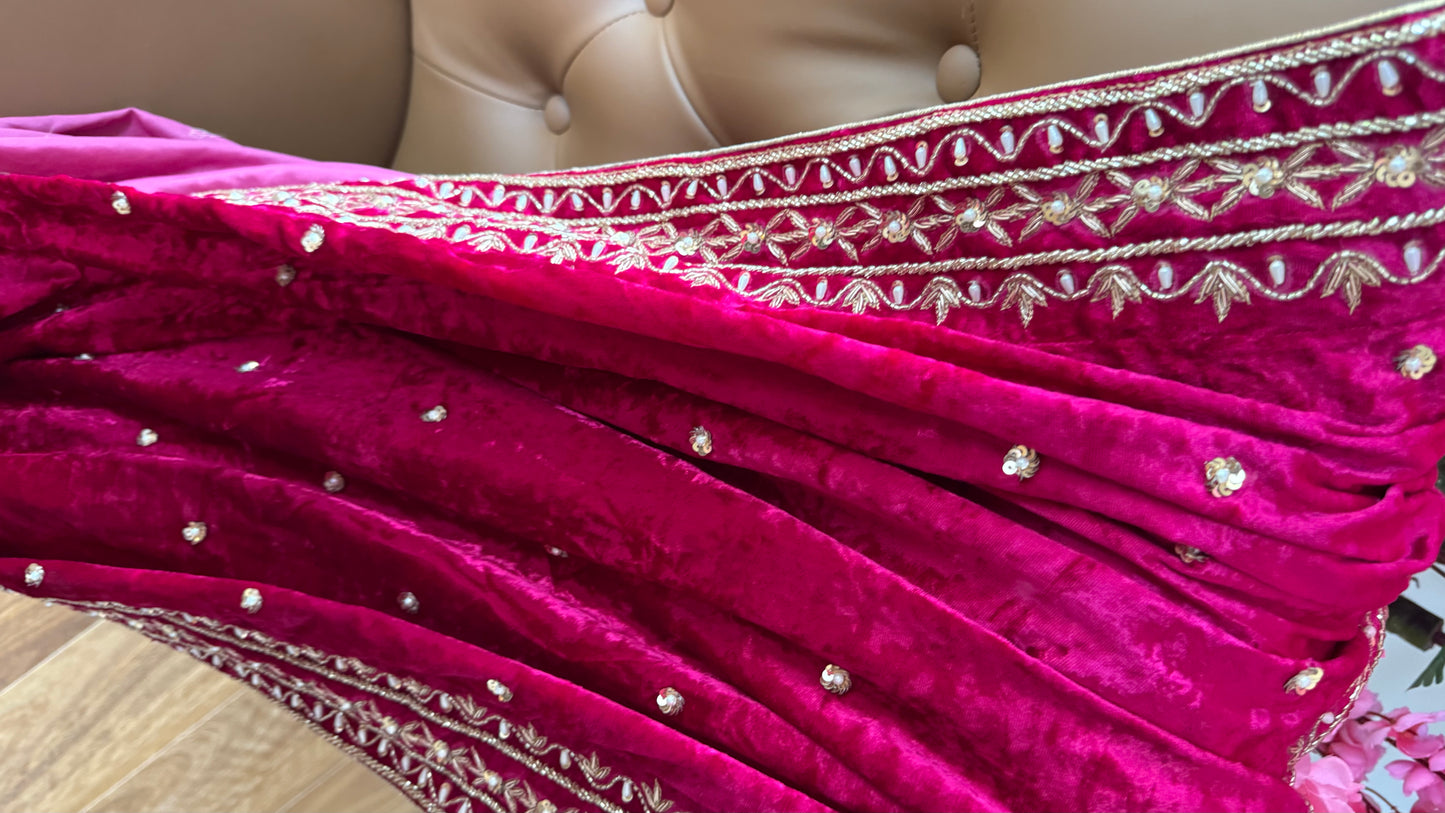 Luxurious Velvet Shawl for Winter | Warm & Elegant Wraps shawl/dupatta for bride or groom