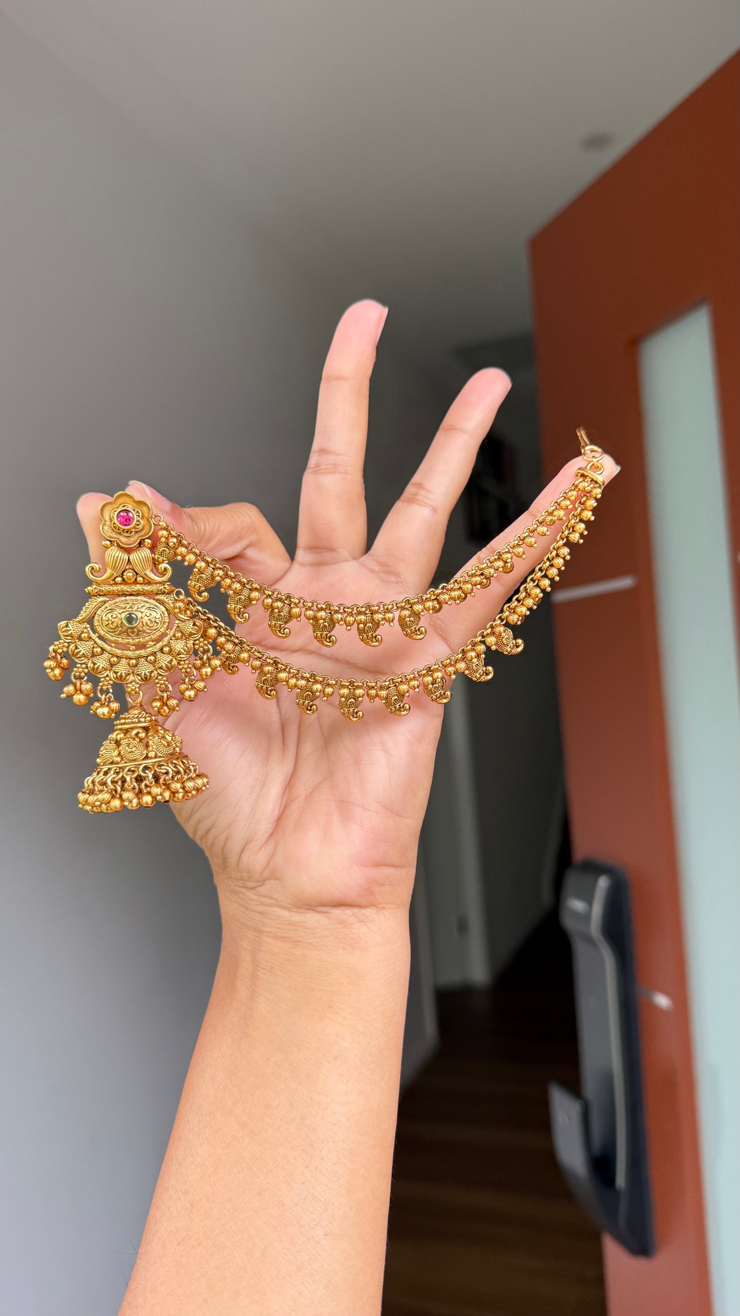 Antique gold plated earrings Sandookh collection