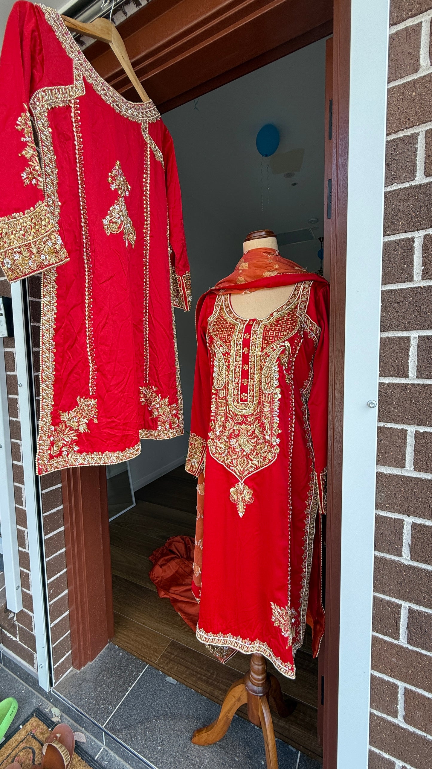 party wear salwar suit red