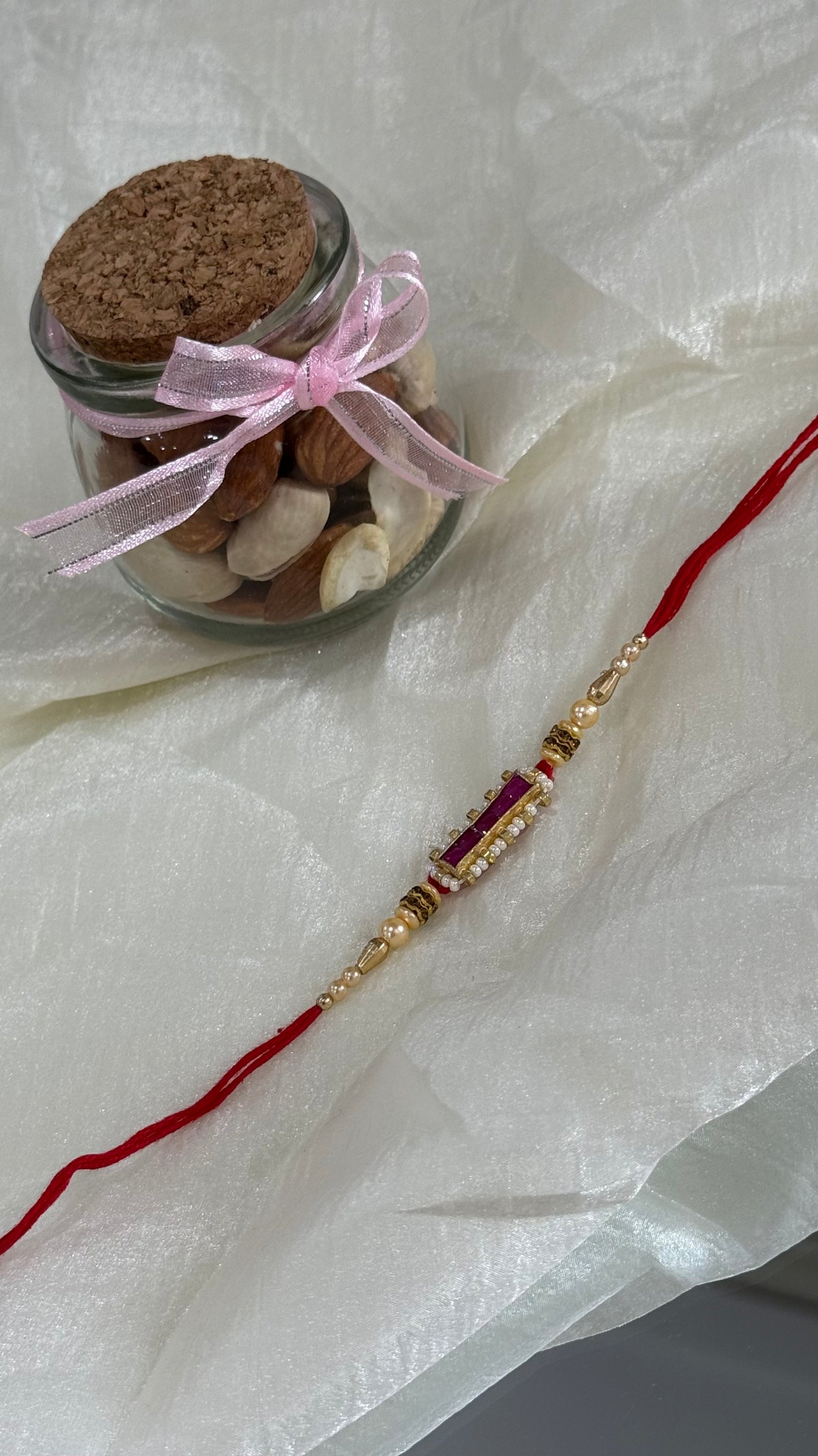 Premium Pachi Kundan Rakhi for Brother Hand Made
