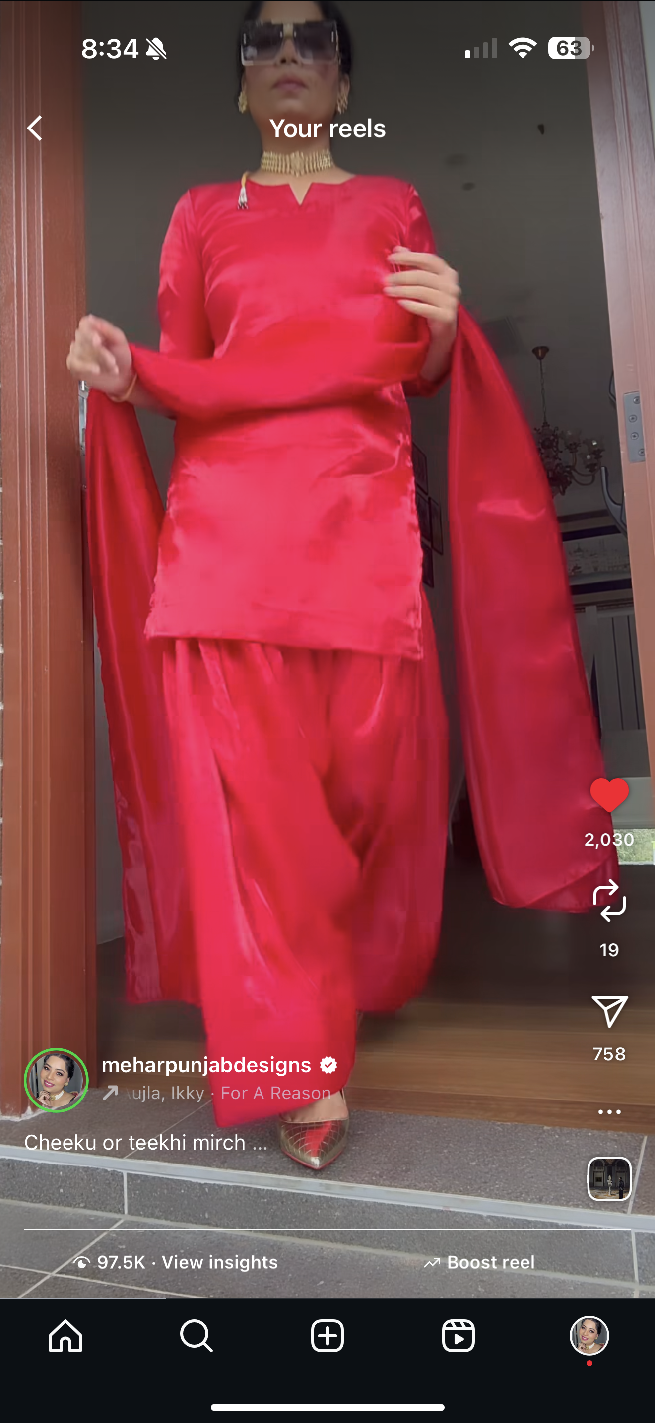 red farshi salwar suit