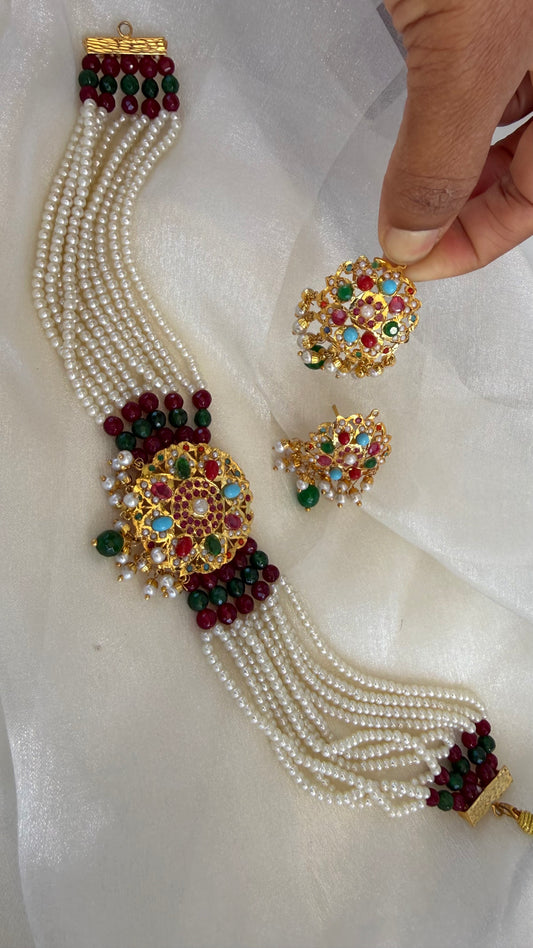 Real jadau gold plated necklace