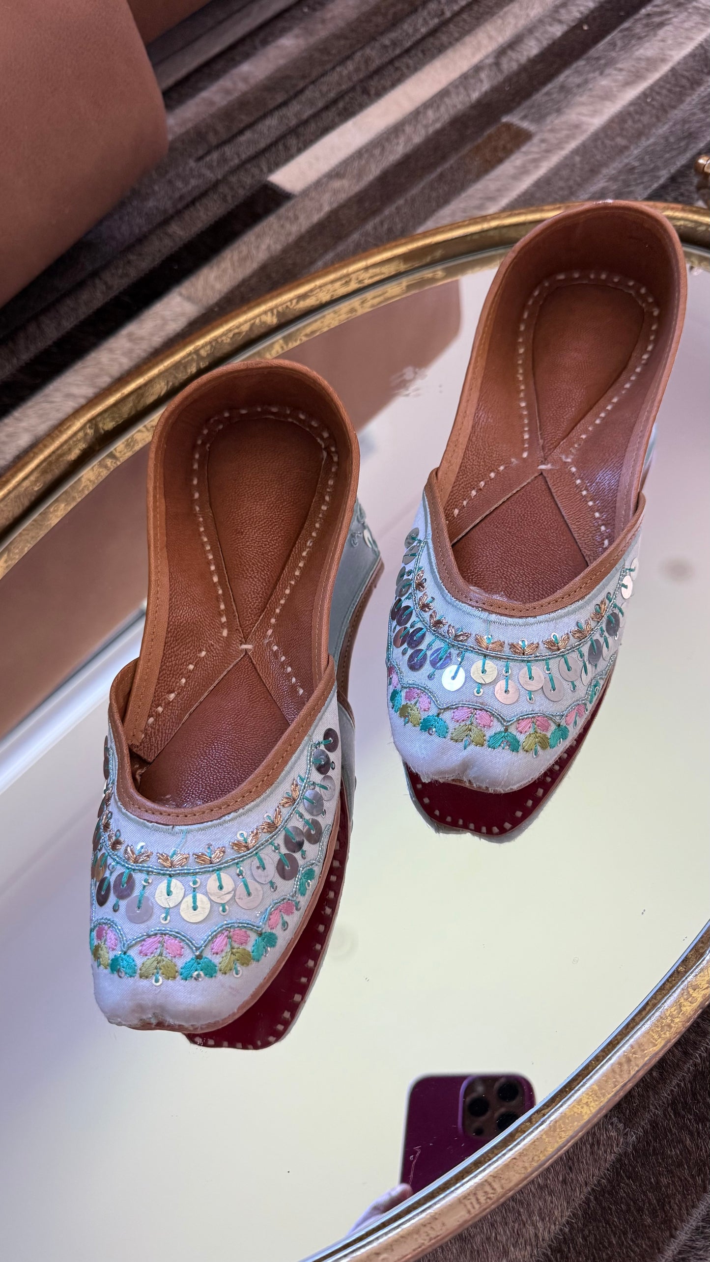 Women’s Punjabi Jutti baby blue