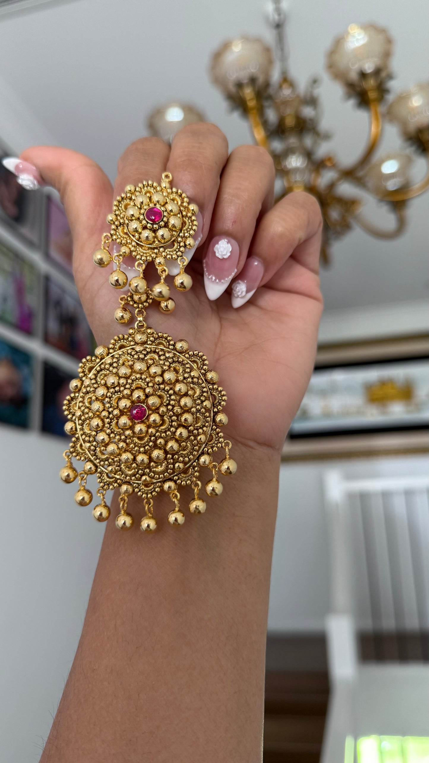 Gold Plated Indian tikka and studs Sandookh collection