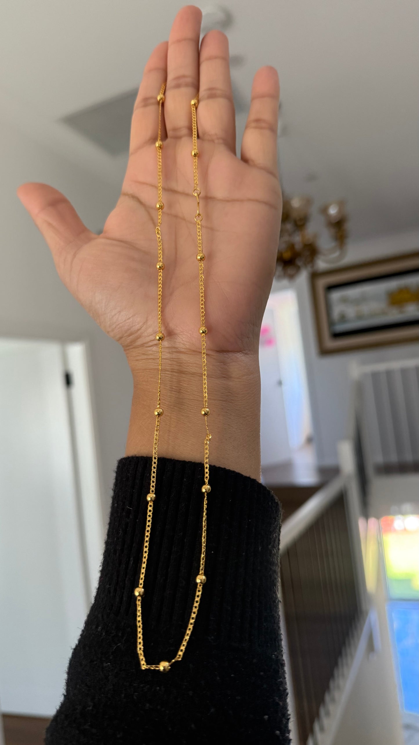 Gold look chain gift for rakhi