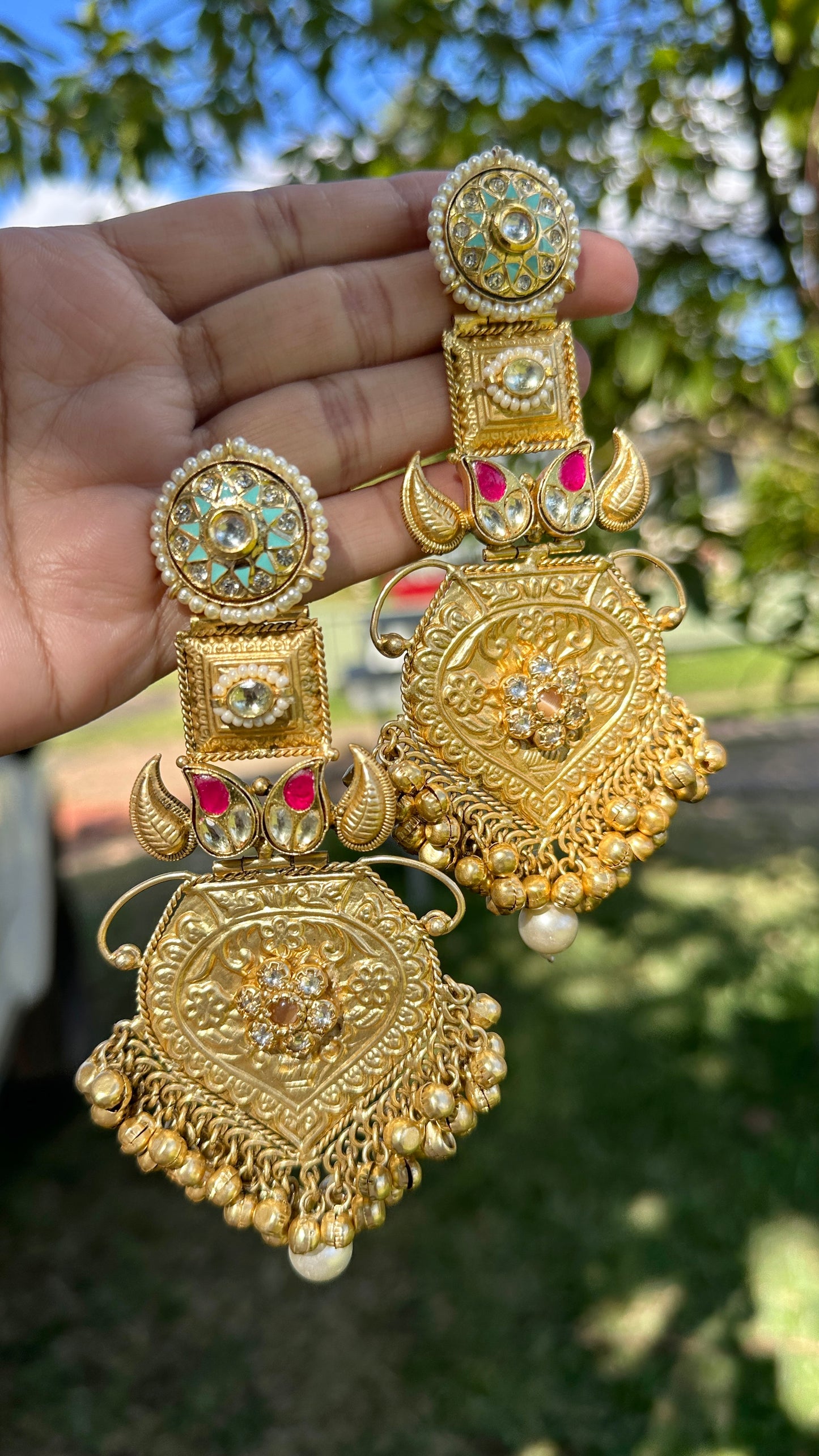 sabyasachi inspired banjara earrings oversized german silver