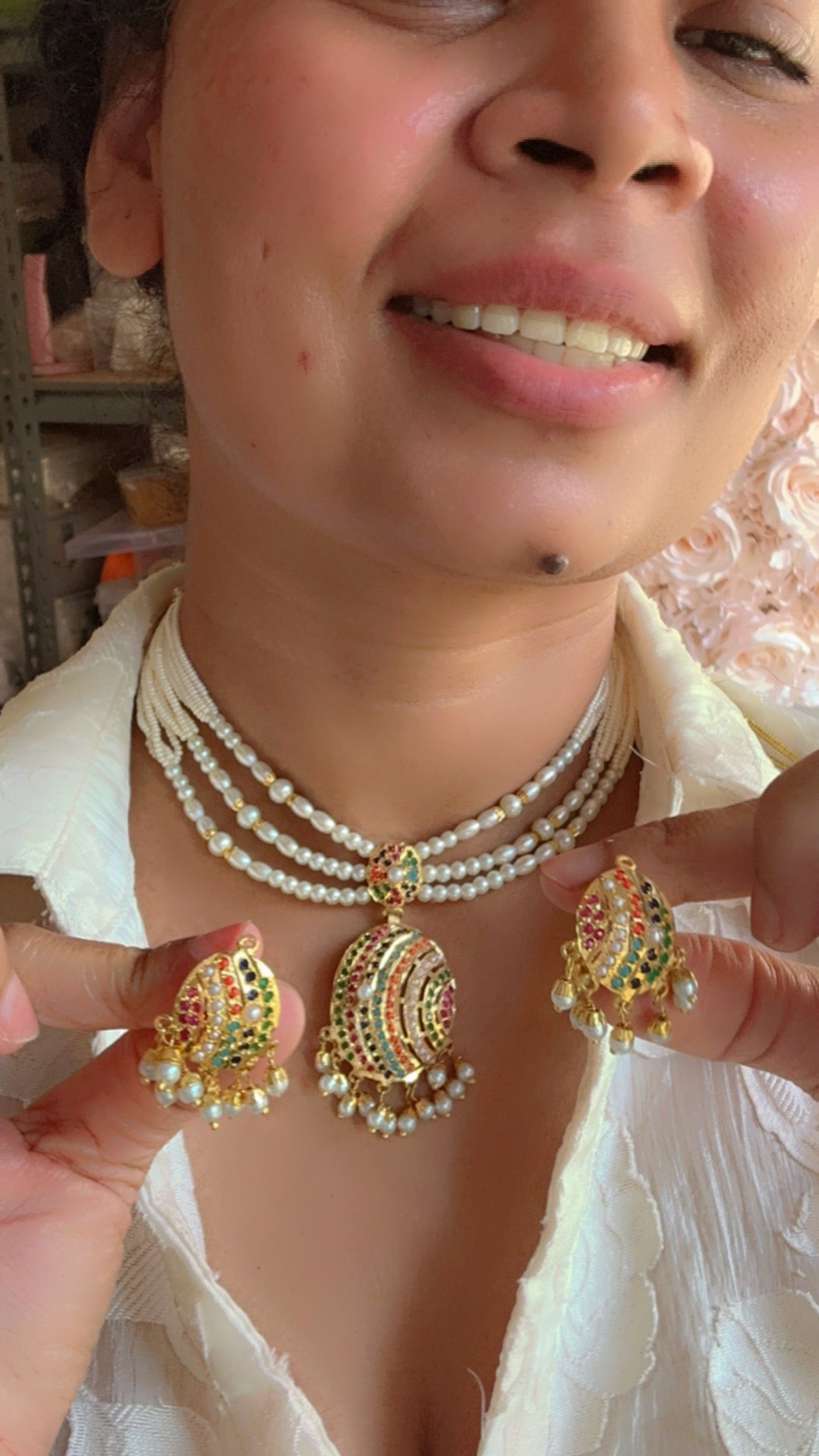Real jadau gold plated necklace