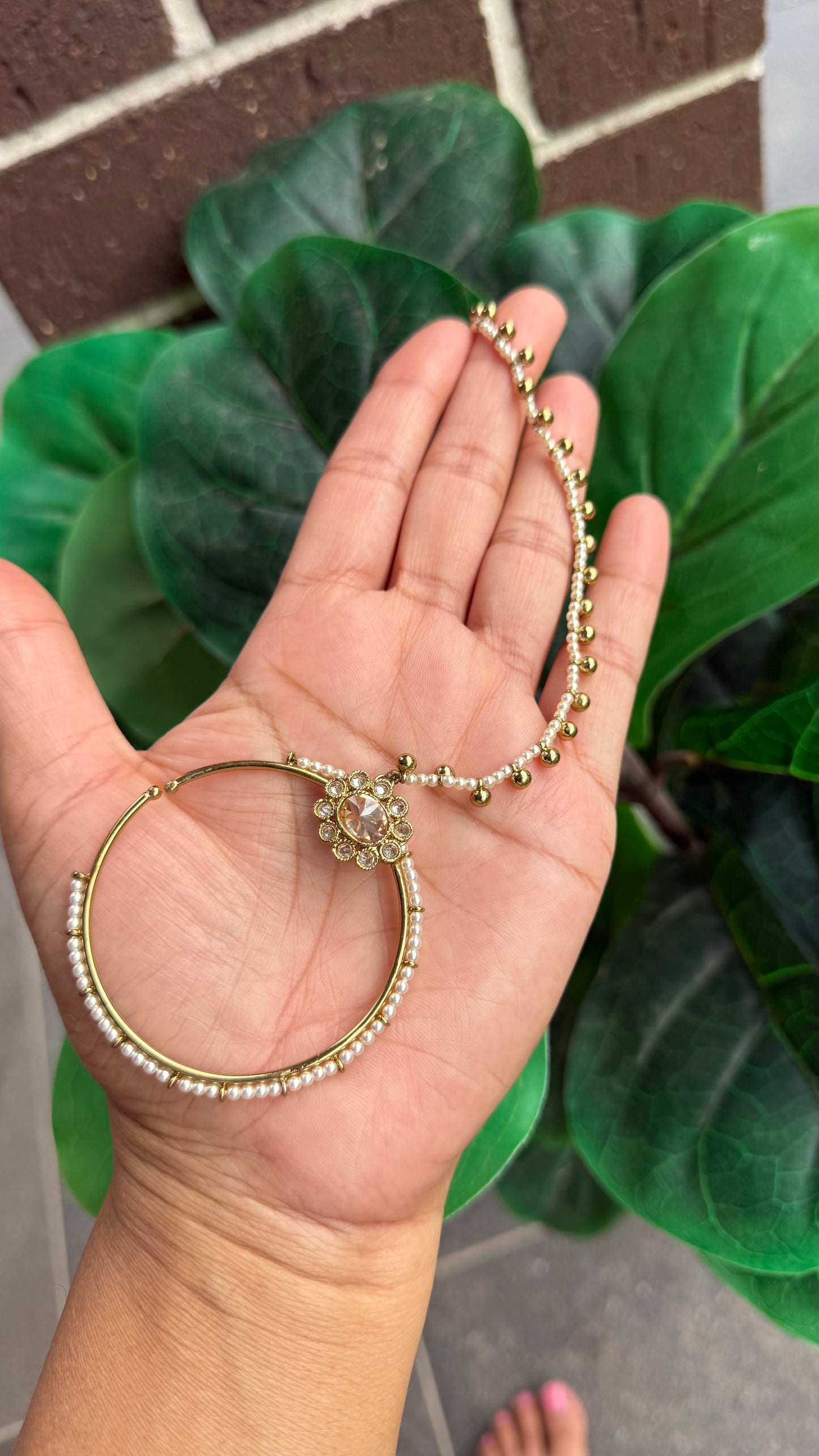 Kundan Nath (Non-Piercing Nose Ring) – Traditional Bridal Nath