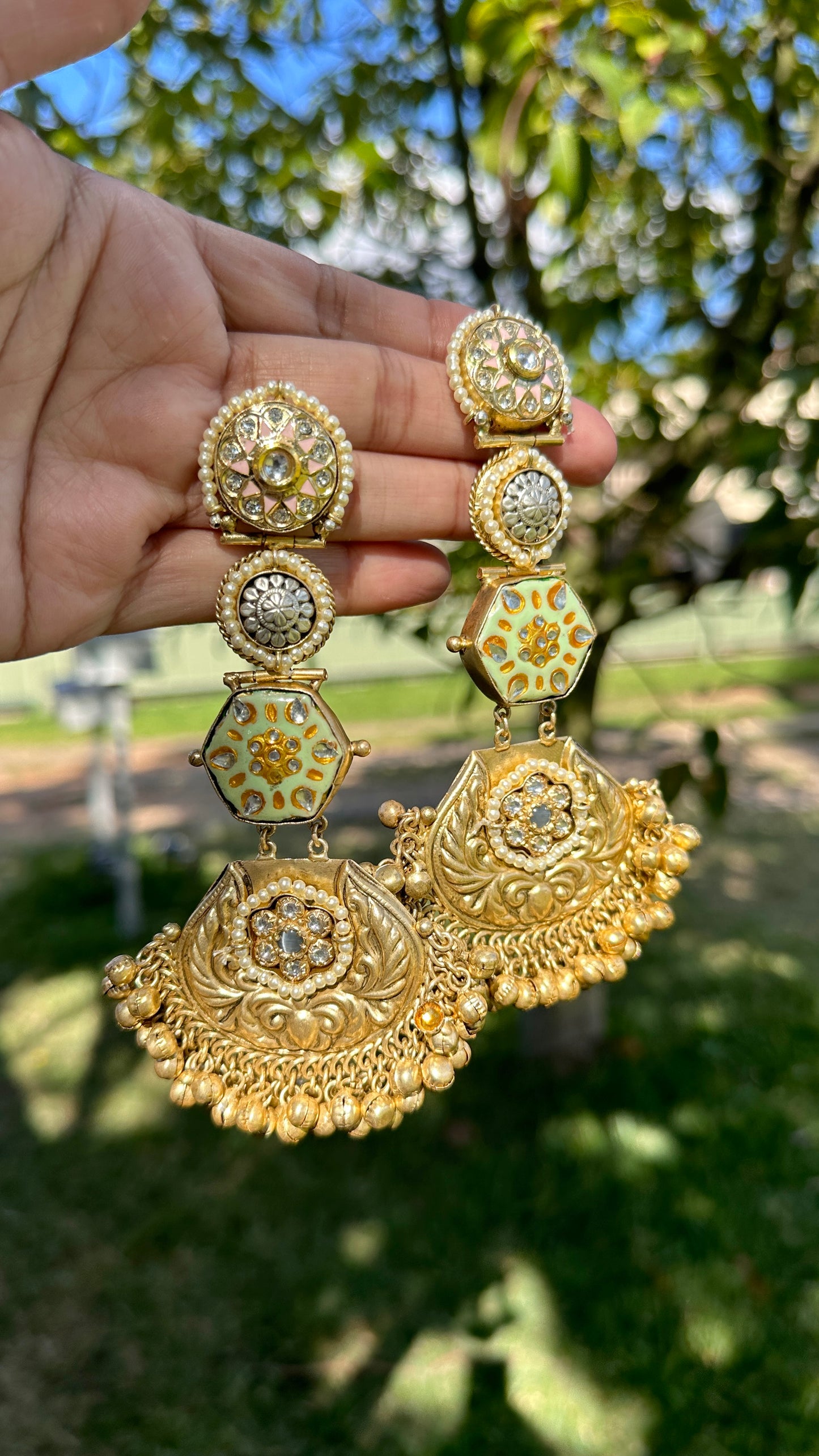 sabyasachi inspired banjara earrings oversized german silver