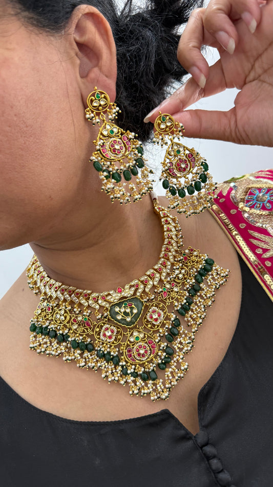 heritage jewellery gold plated necklace bridal sandookh collection