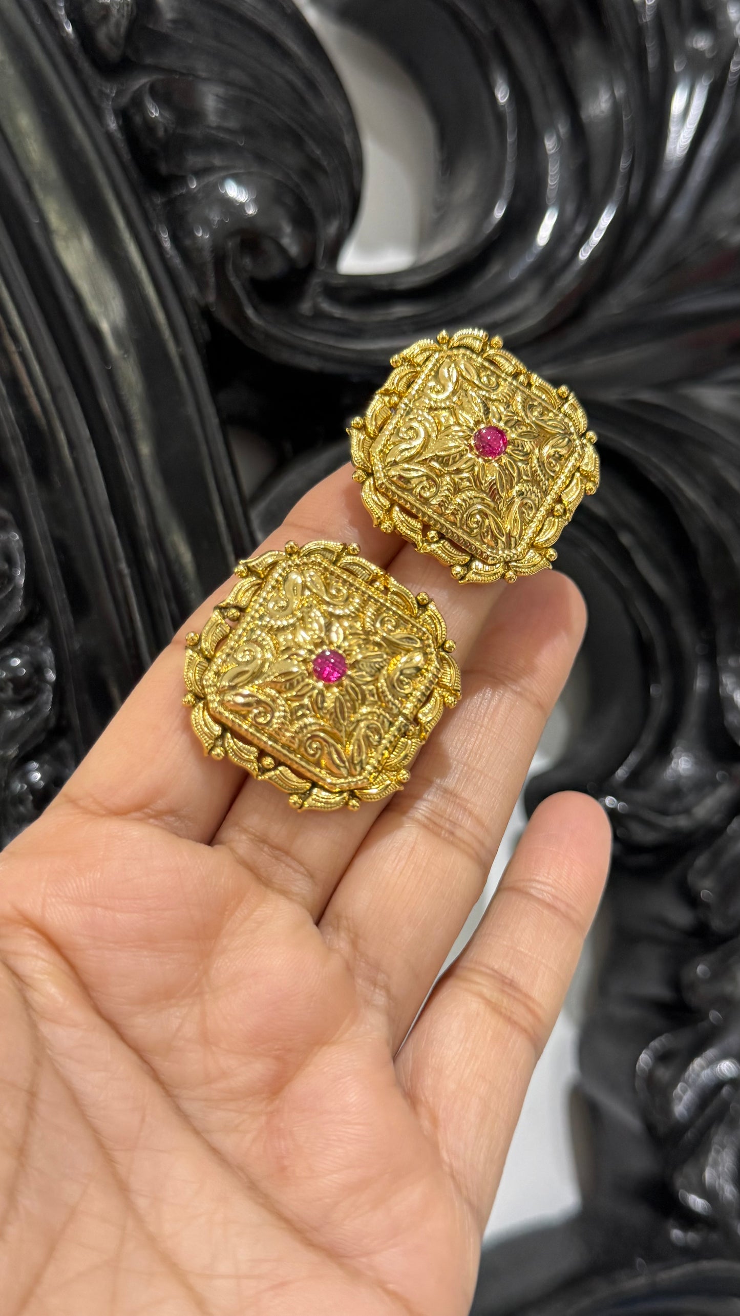 Gold plated stud earrings