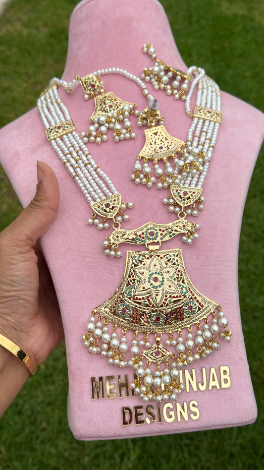 Gold Plated Necklace Real jadau Raani haar