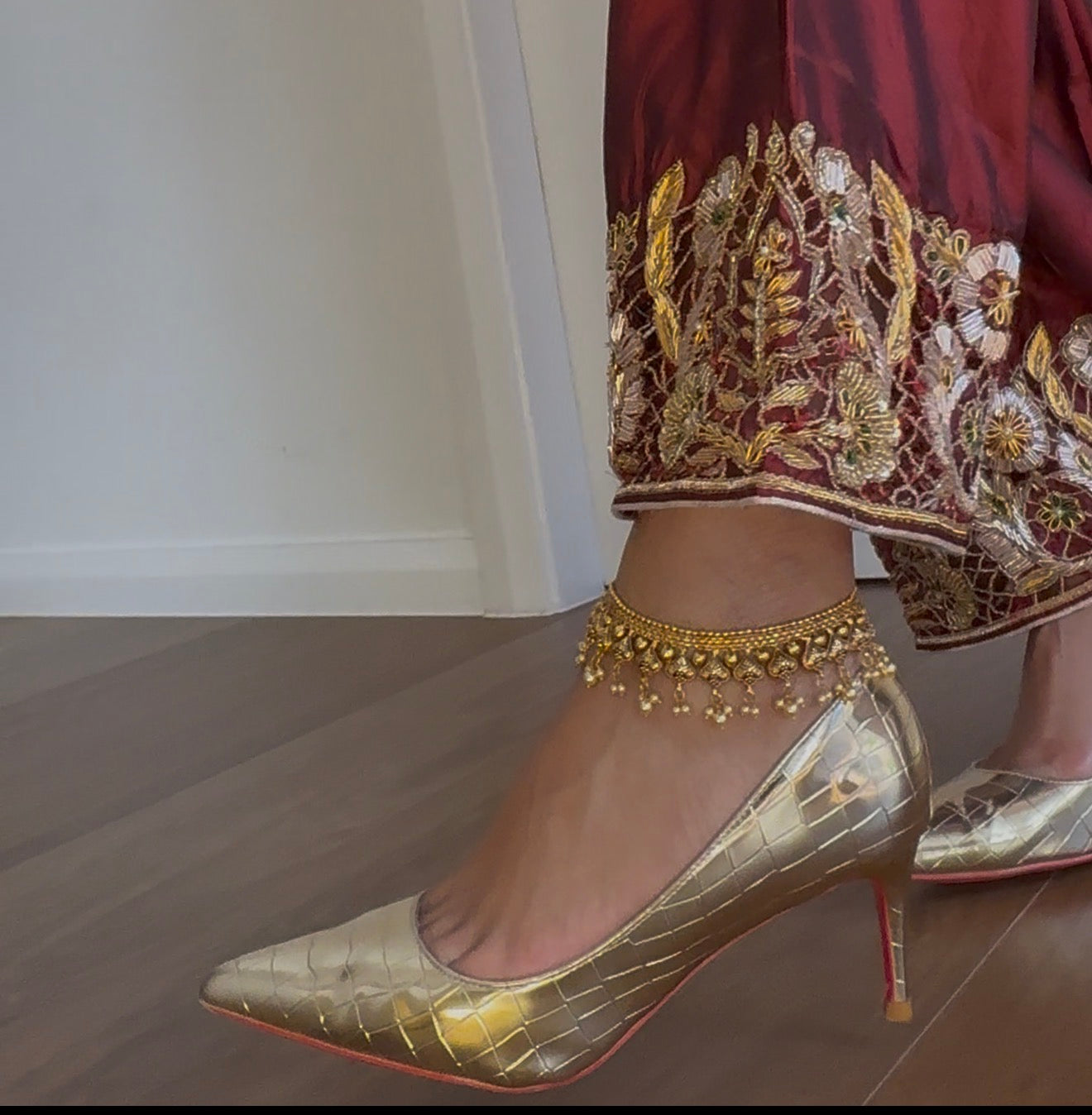 Gold plated anklets