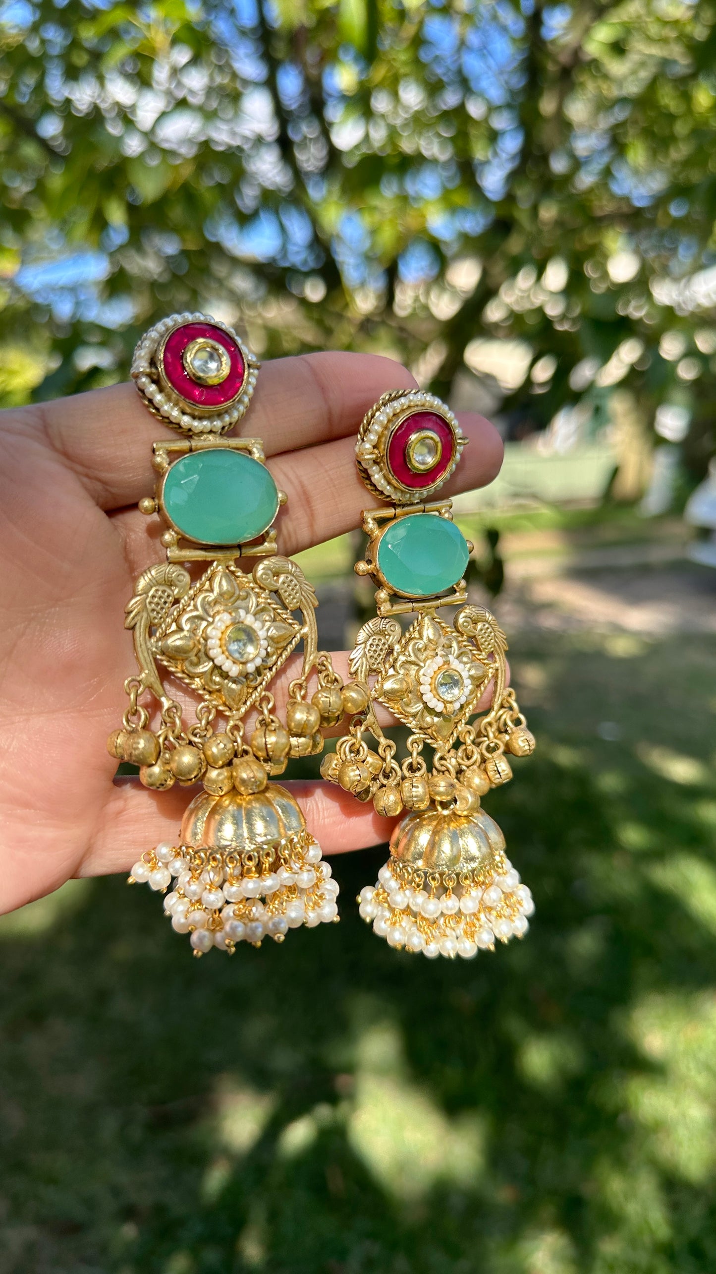 sabyasachi inspired banjara earrings oversized german silver