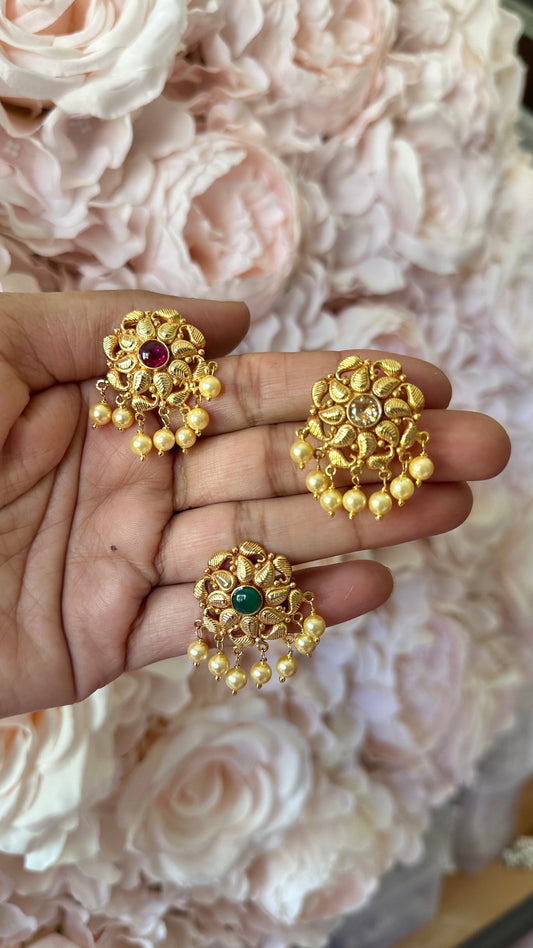 Gold plated studs sandookh collection