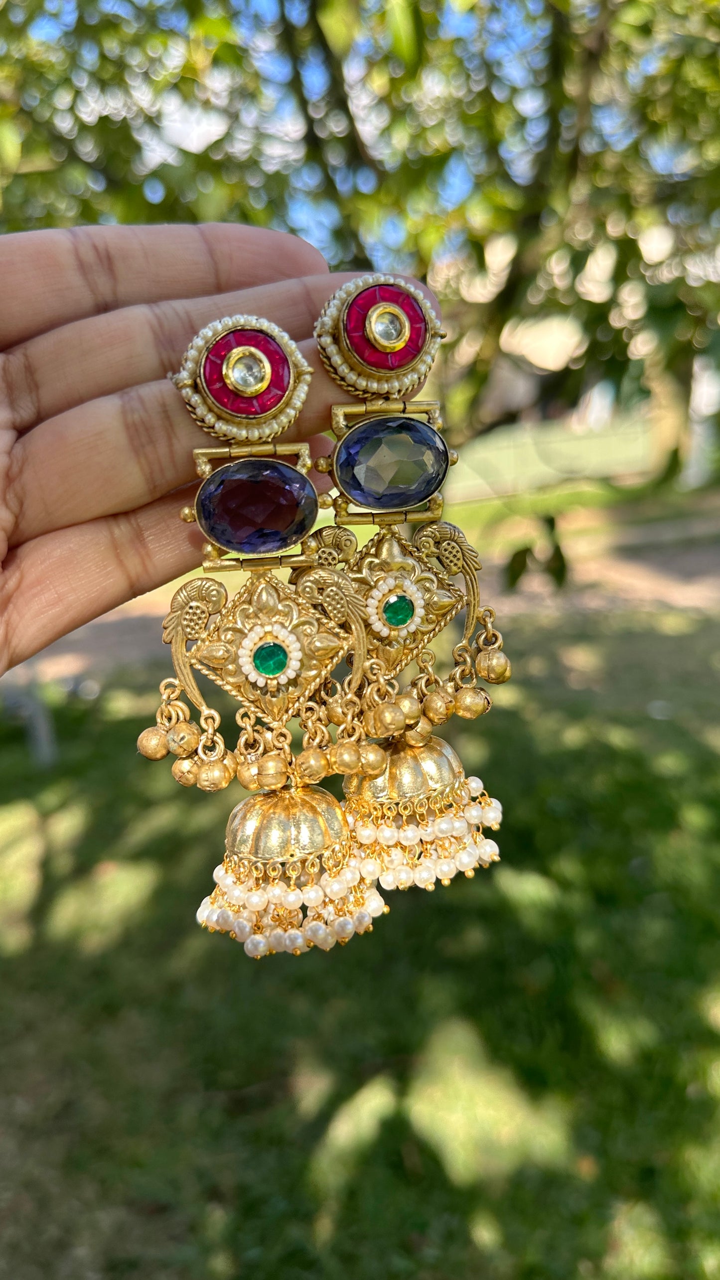 sabyasachi inspired banjara earrings oversized german silver
