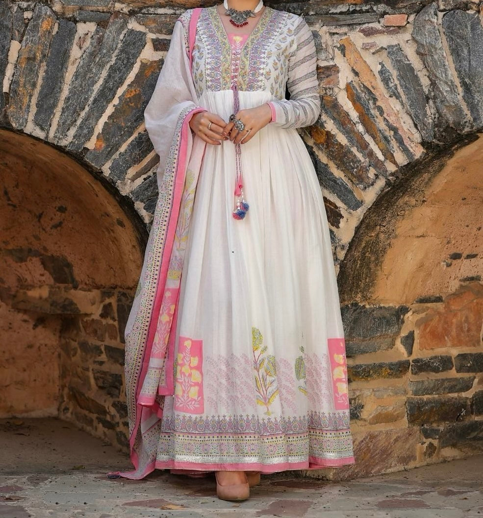 mal cotton anarkali outfit