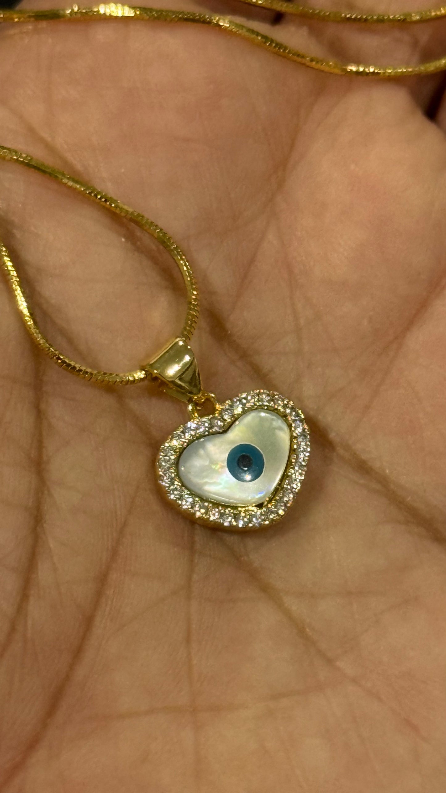 evil eye pendant with chain necklace
