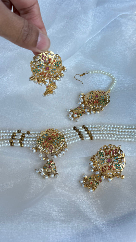 Real jadau gold plated necklace