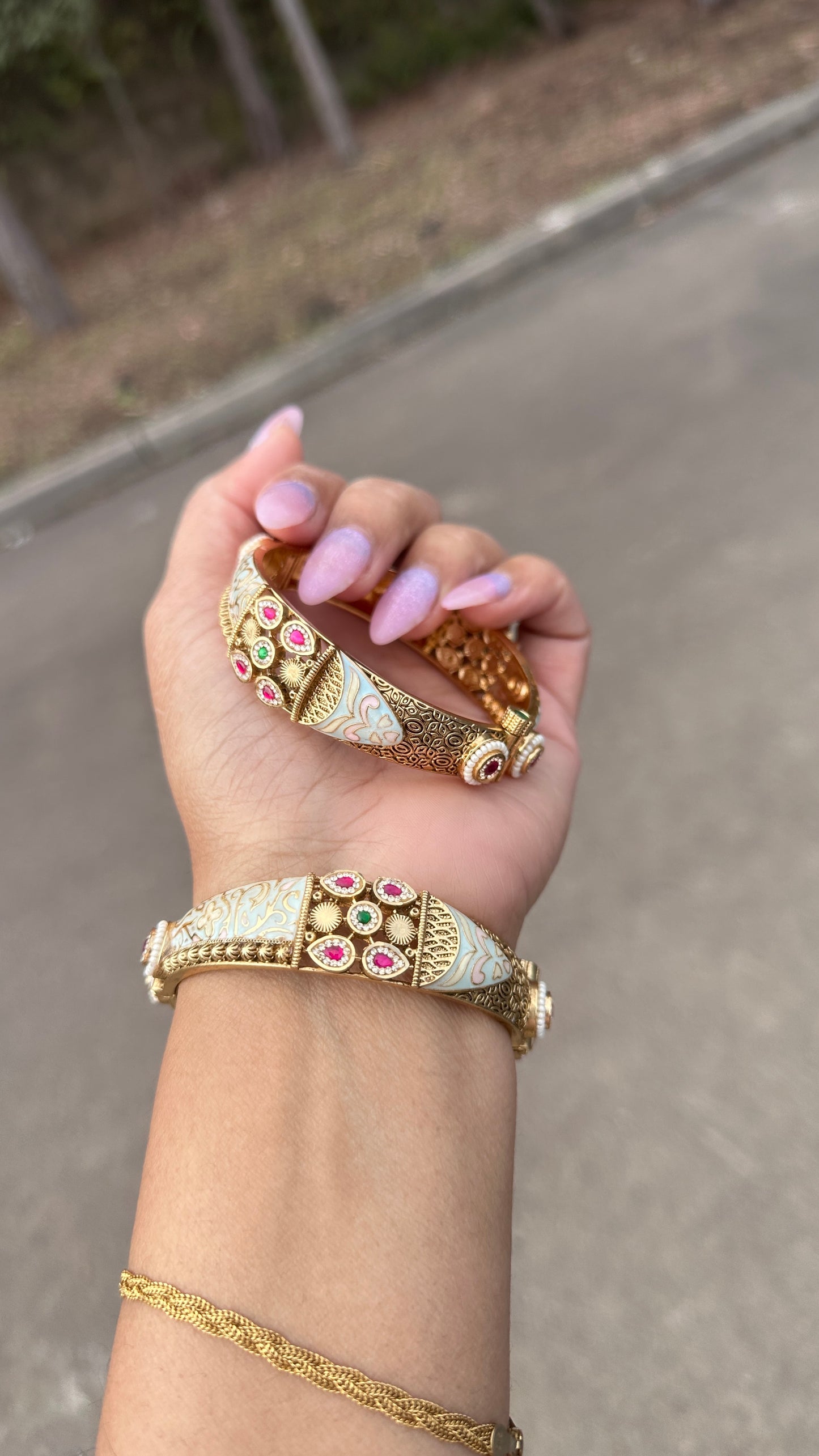 antique Gold look kangan sandookh collection design no 11