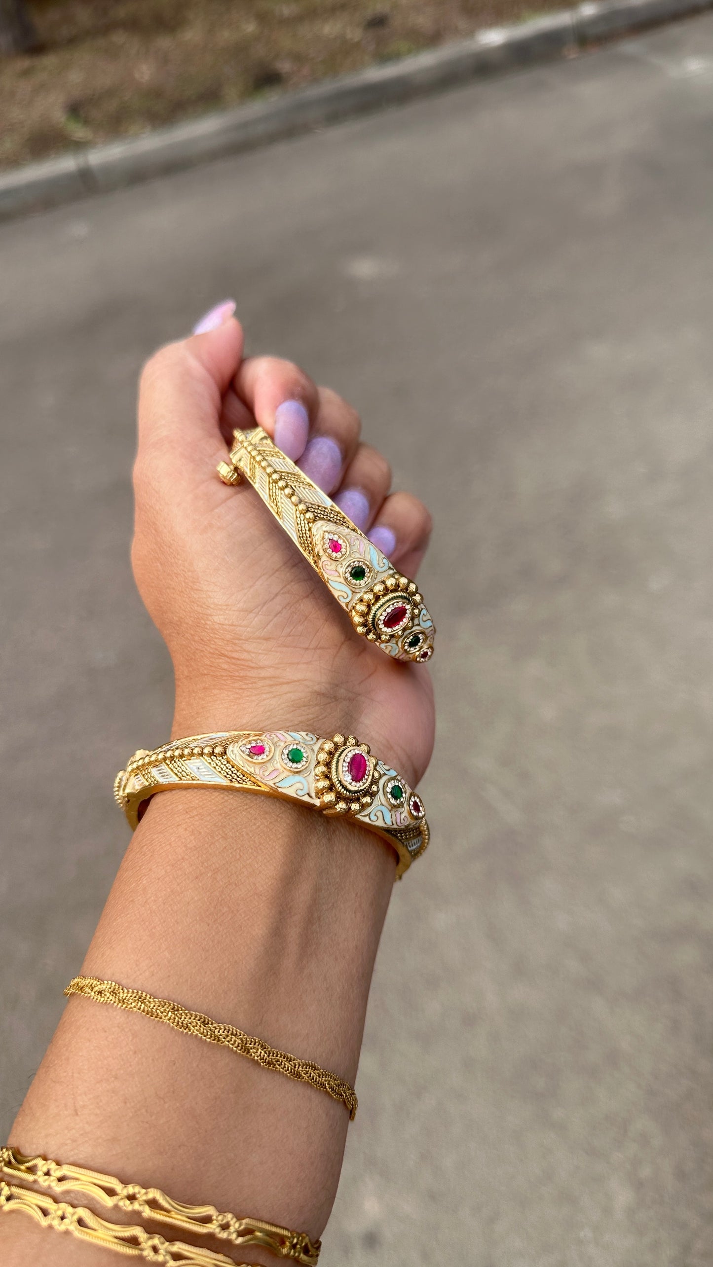 antique Gold look kangan sandookh collection design no 13