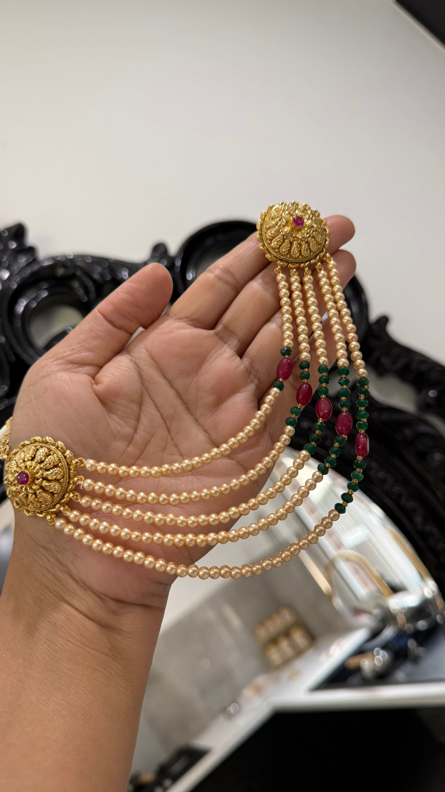 Gold plated studs with attached sahare Sandookh collection