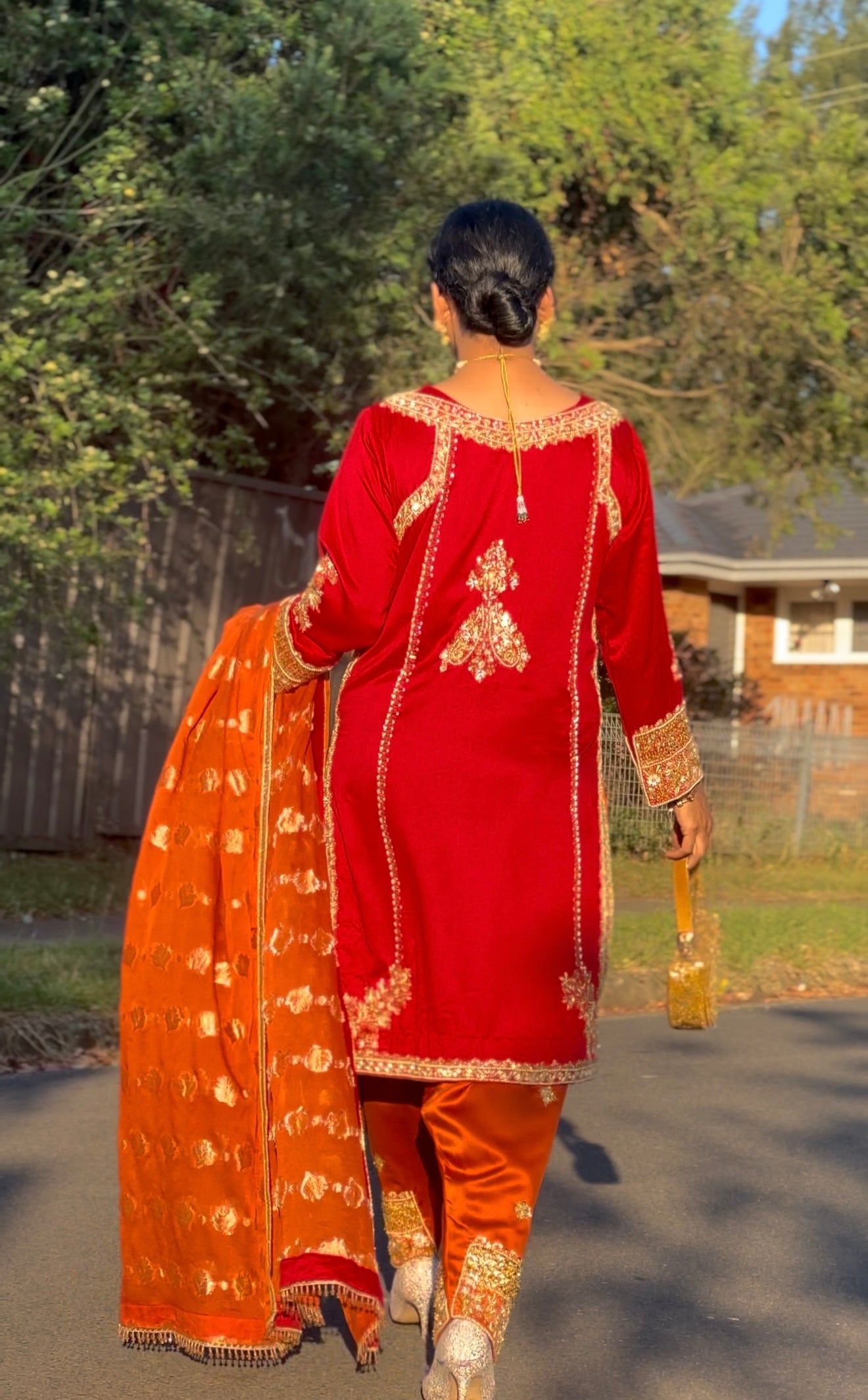 party wear salwar suit red