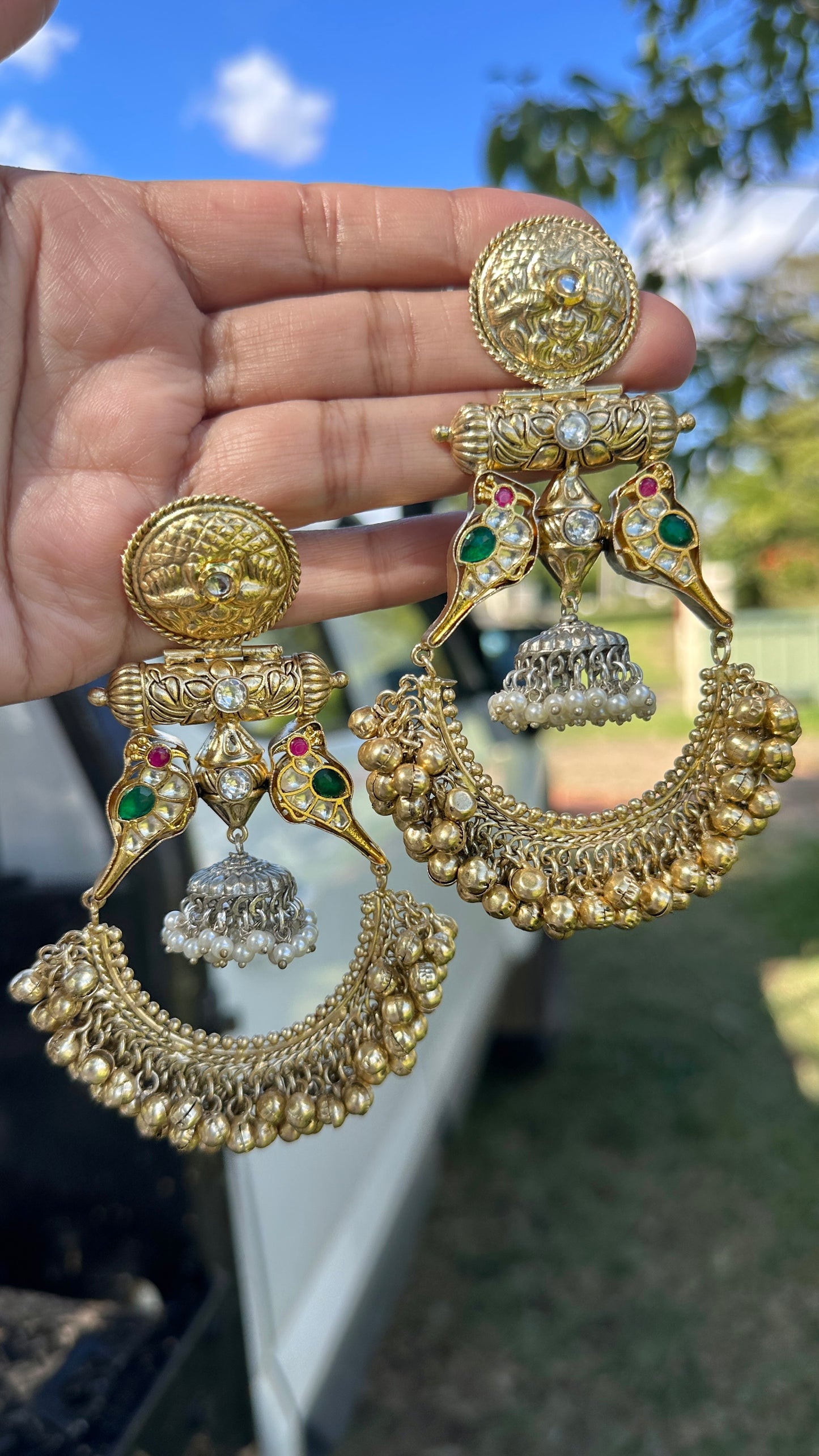 sabyasachi inspired banjara earrings oversized german silver