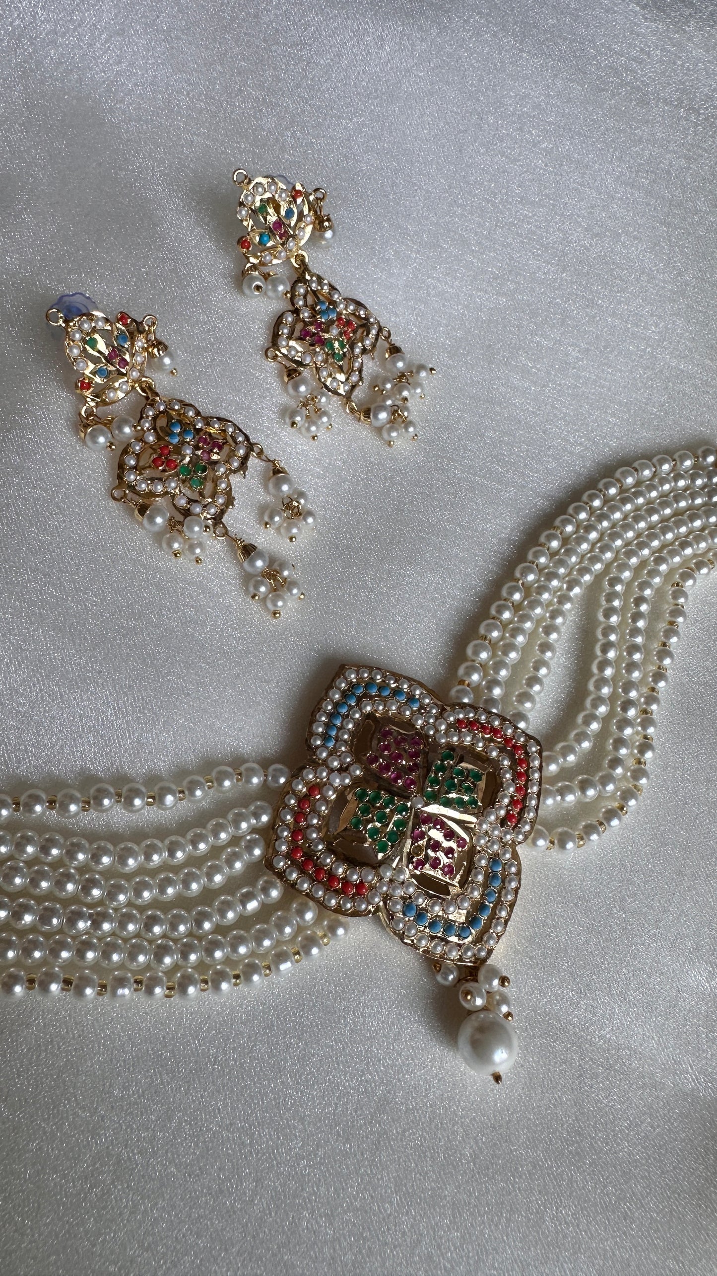 Real jadau gold plated choker