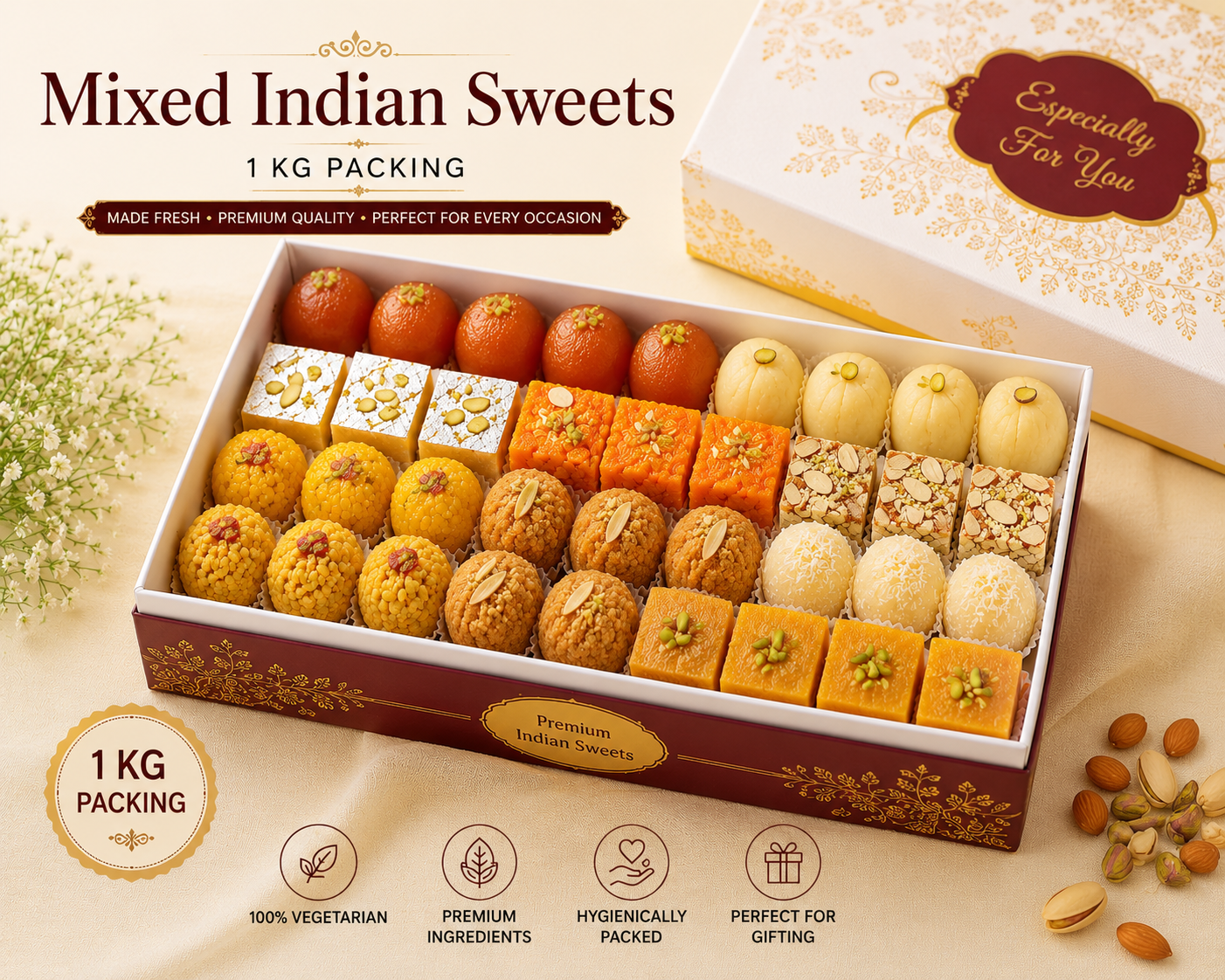 Mixed sweets for Rakhi 1 KG Only for Australia delivery