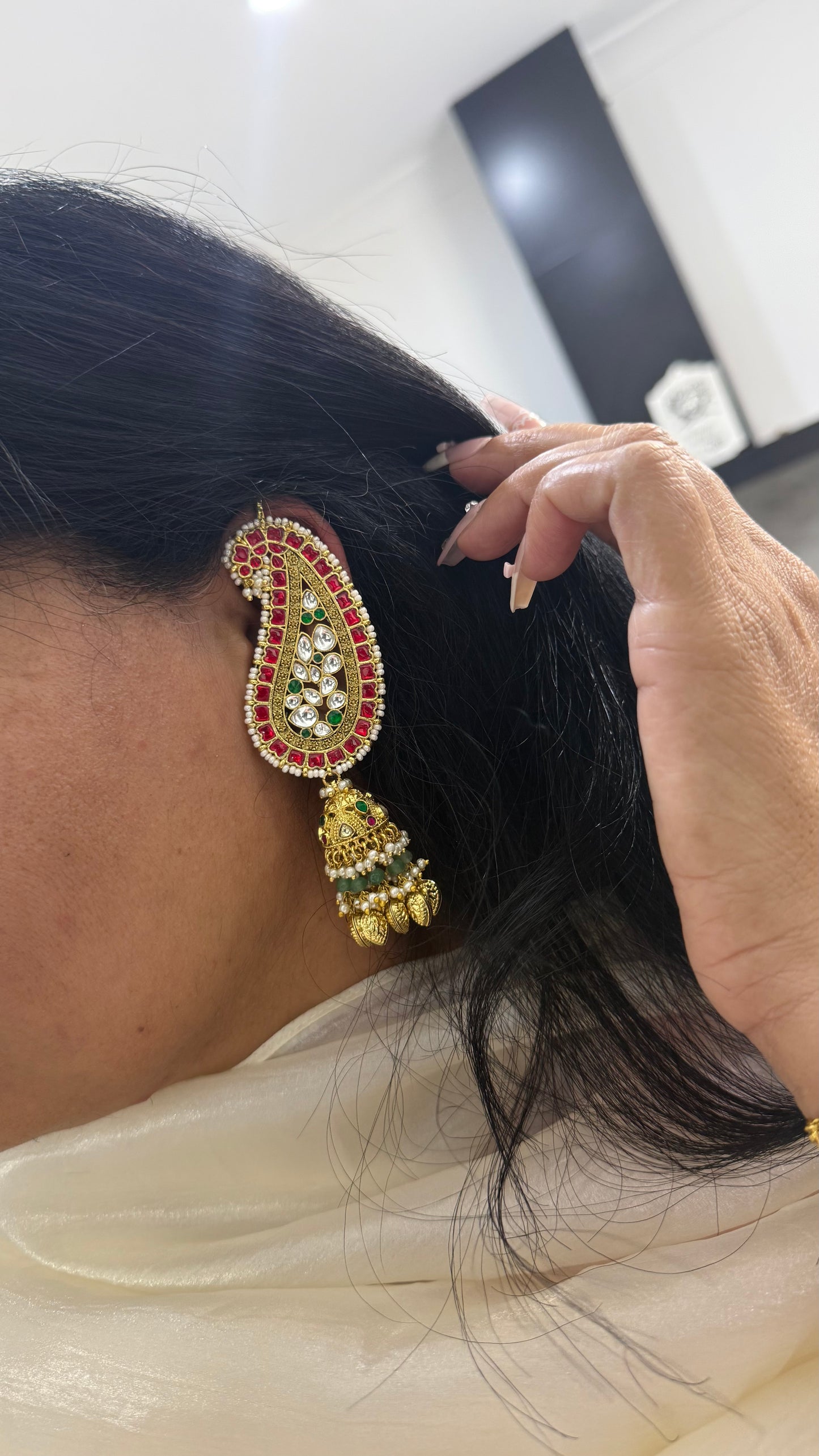 Premium Pachi Kundan Ear Cuffs & Earrings
