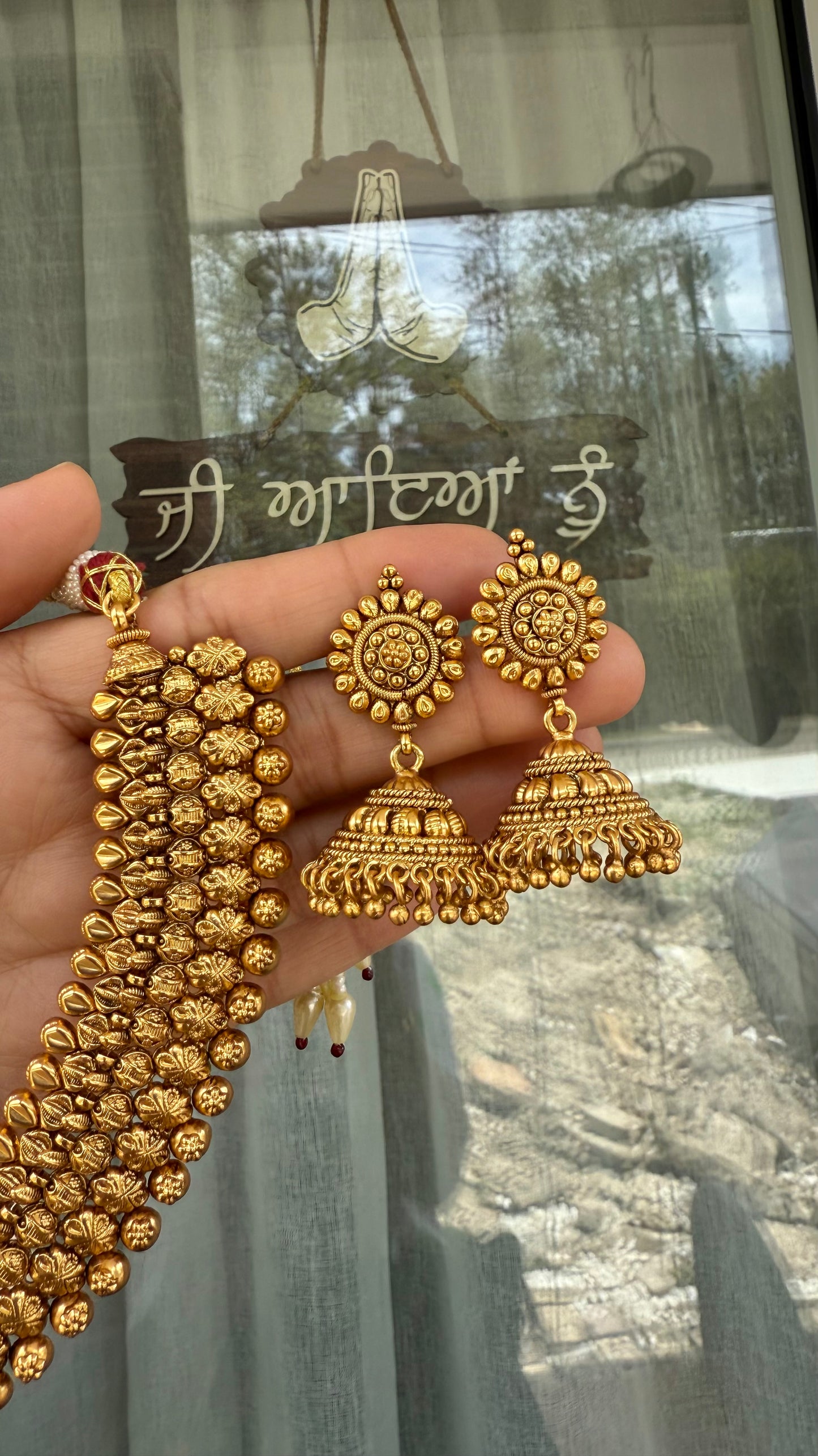 Antique gold look choker or necklace Sandookh collection