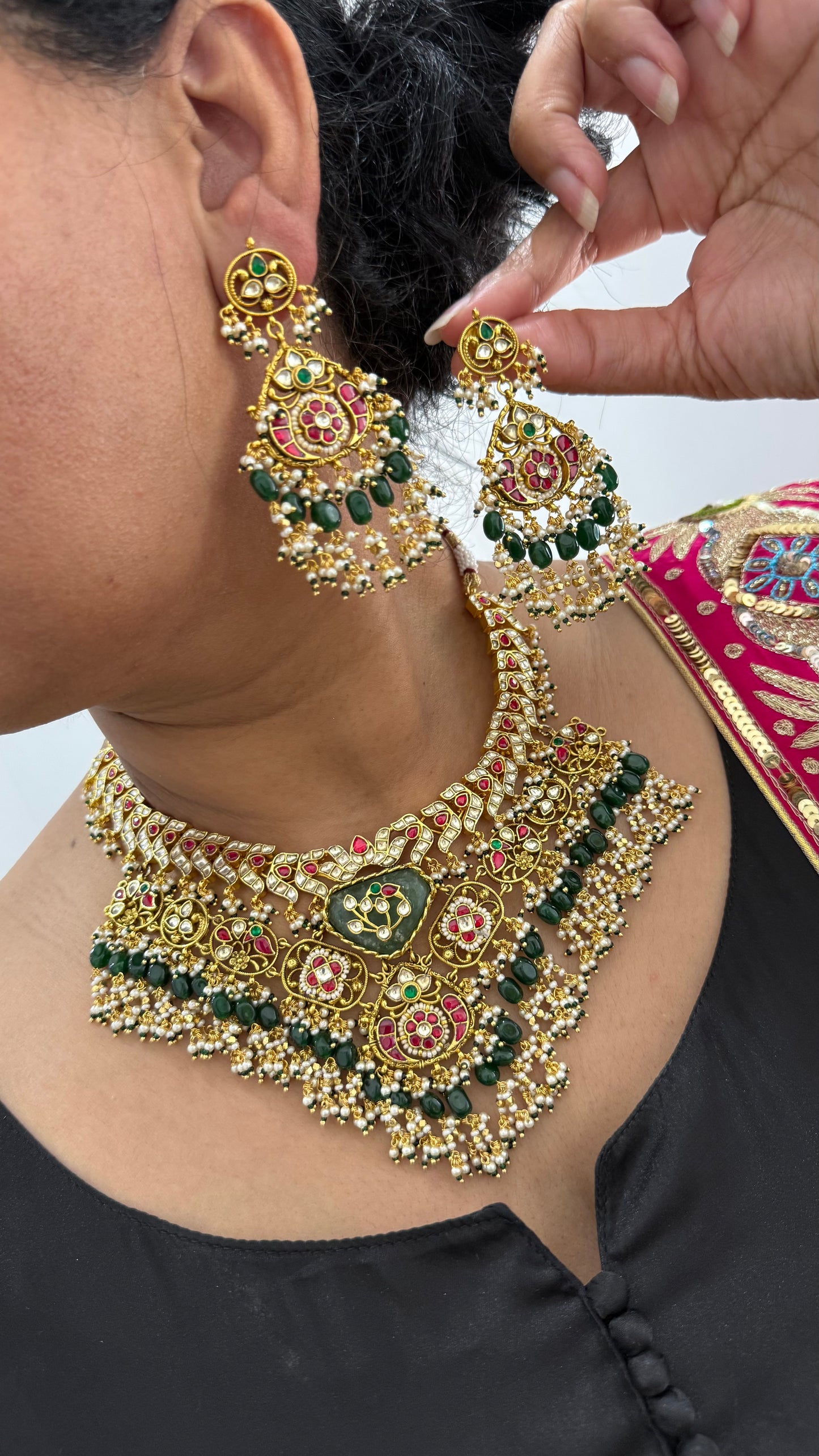 heritage jewellery gold plated necklace bridal sandookh collection