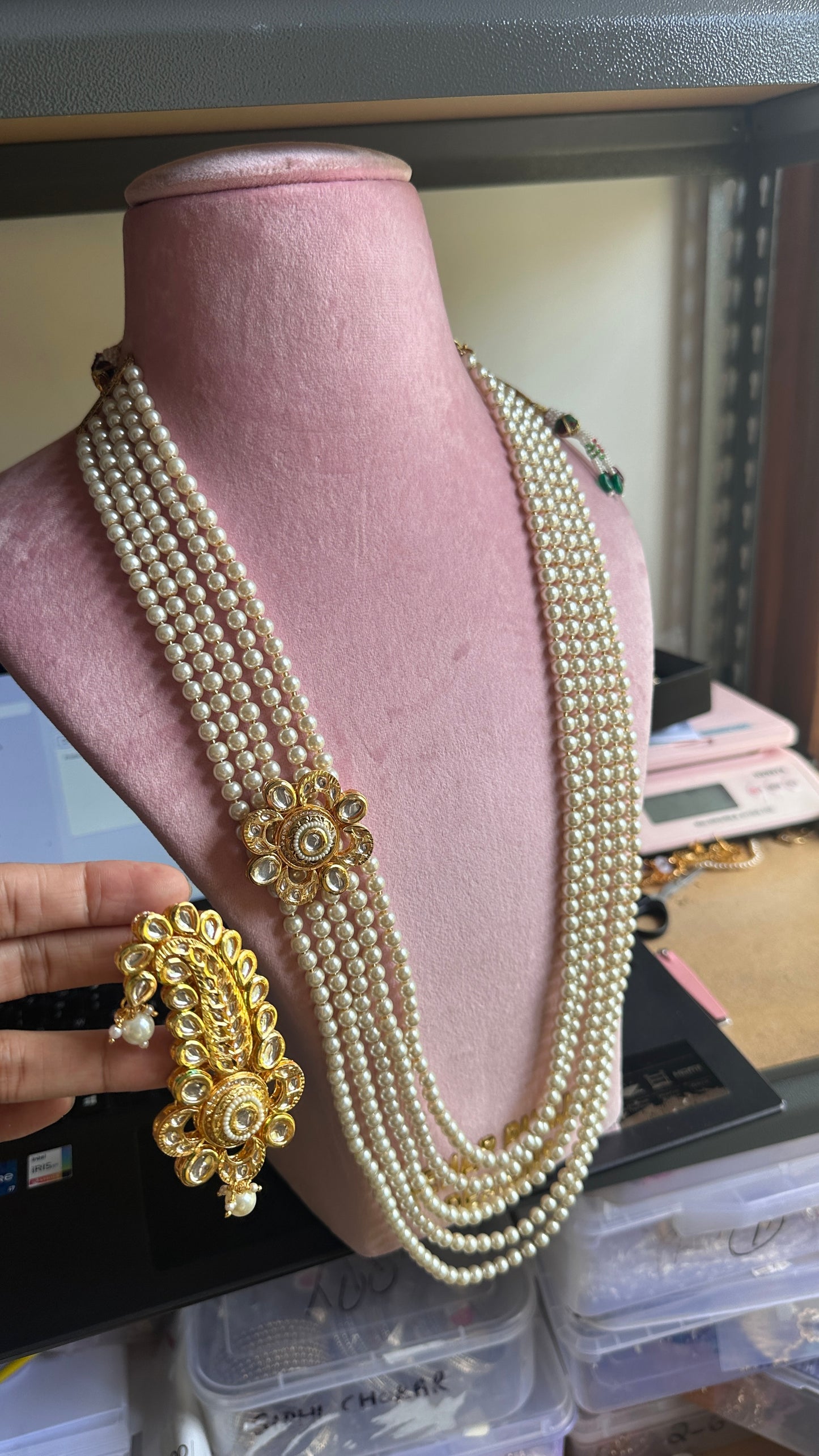 pearl mala for groom, indian wedding mens necklace, or can be used for women