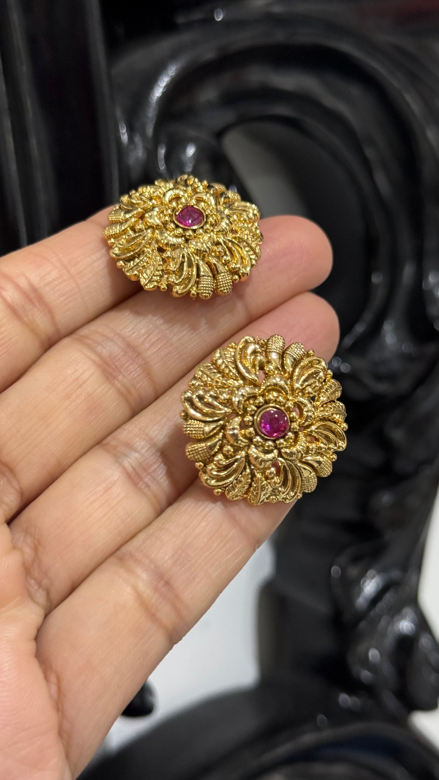Gold plated stud earrings