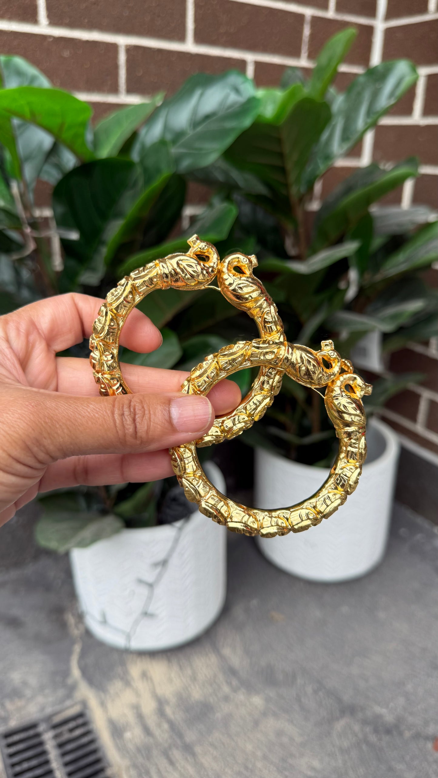 Gold plated kangan Sandookh collection design no 32