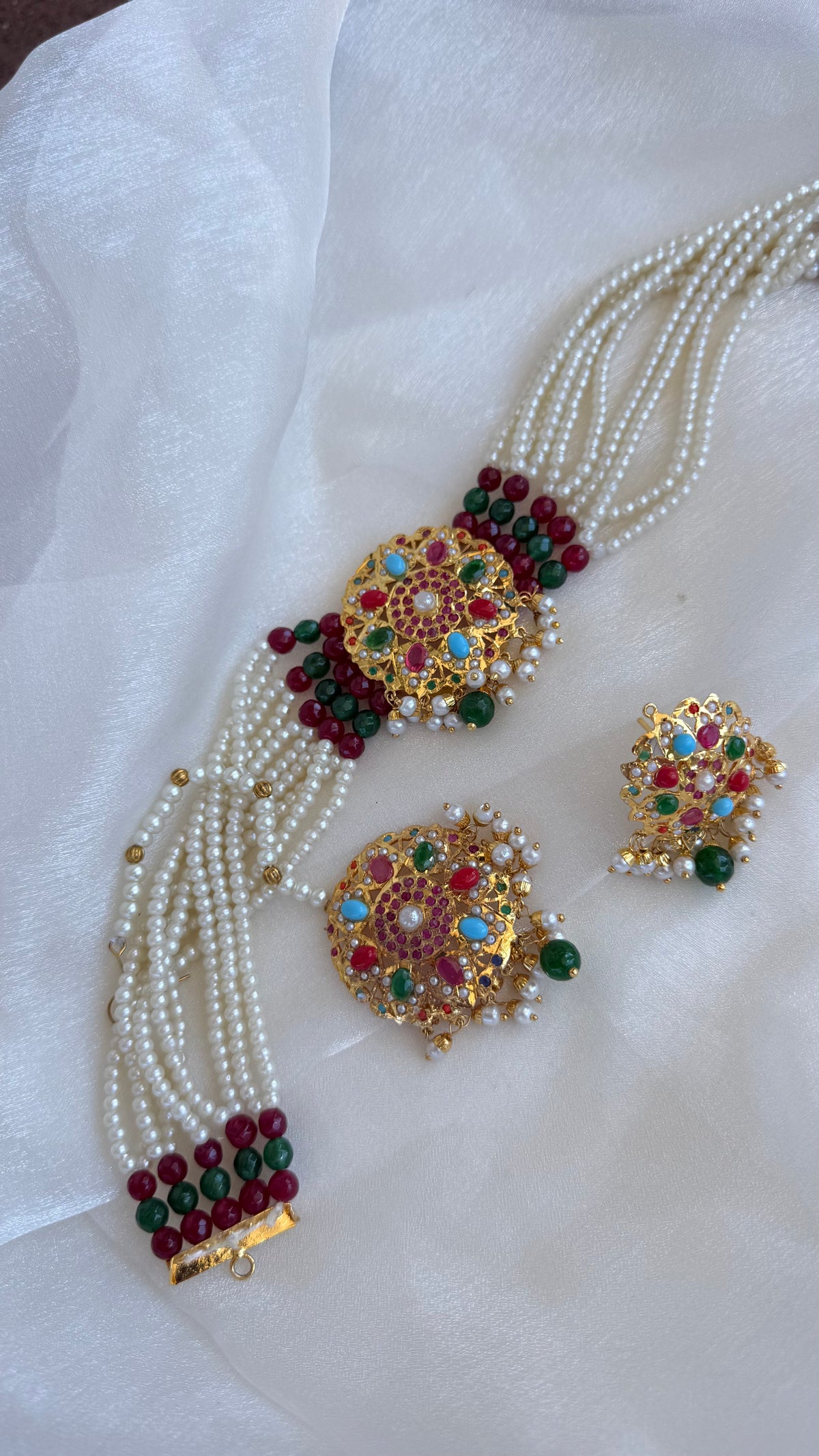 Real jadau gold plated necklace