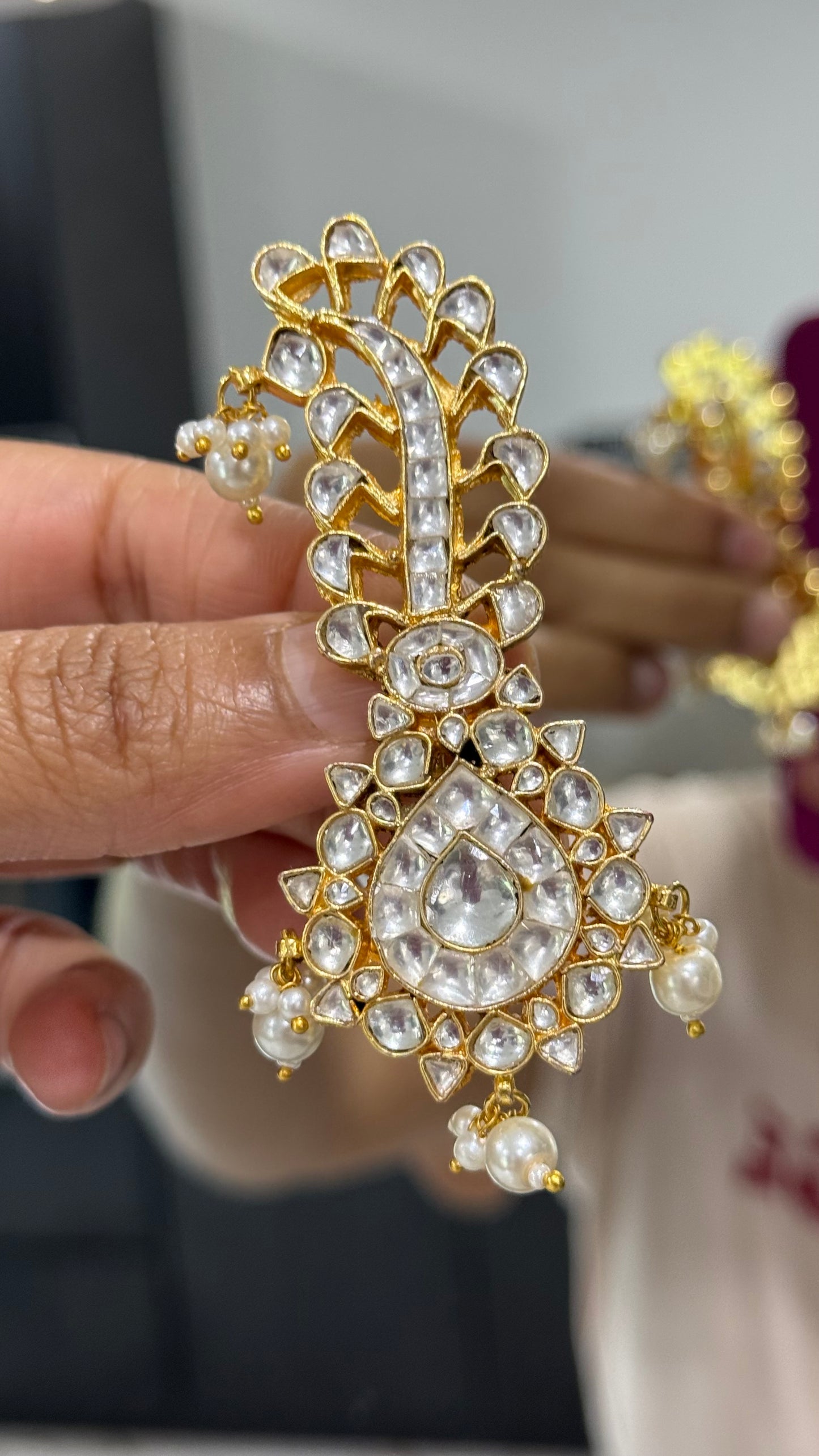 Handcrafted Wedding Kalgi Pachi – Groom/Men Turban Accessory | Gold-Plated | Mehar Punjab Designs